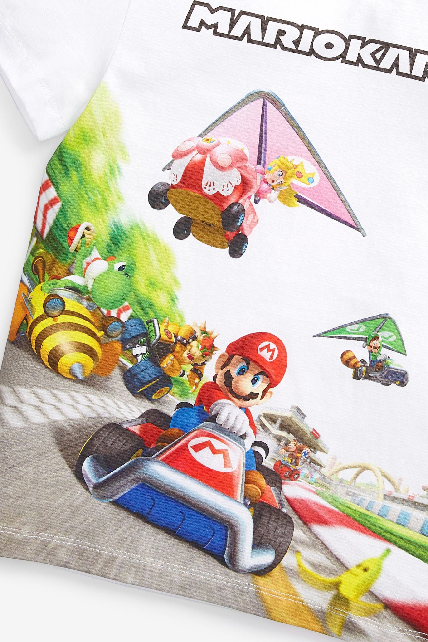 White Mario Gaming 100% Cotton T-Shirt (3-16yrs)