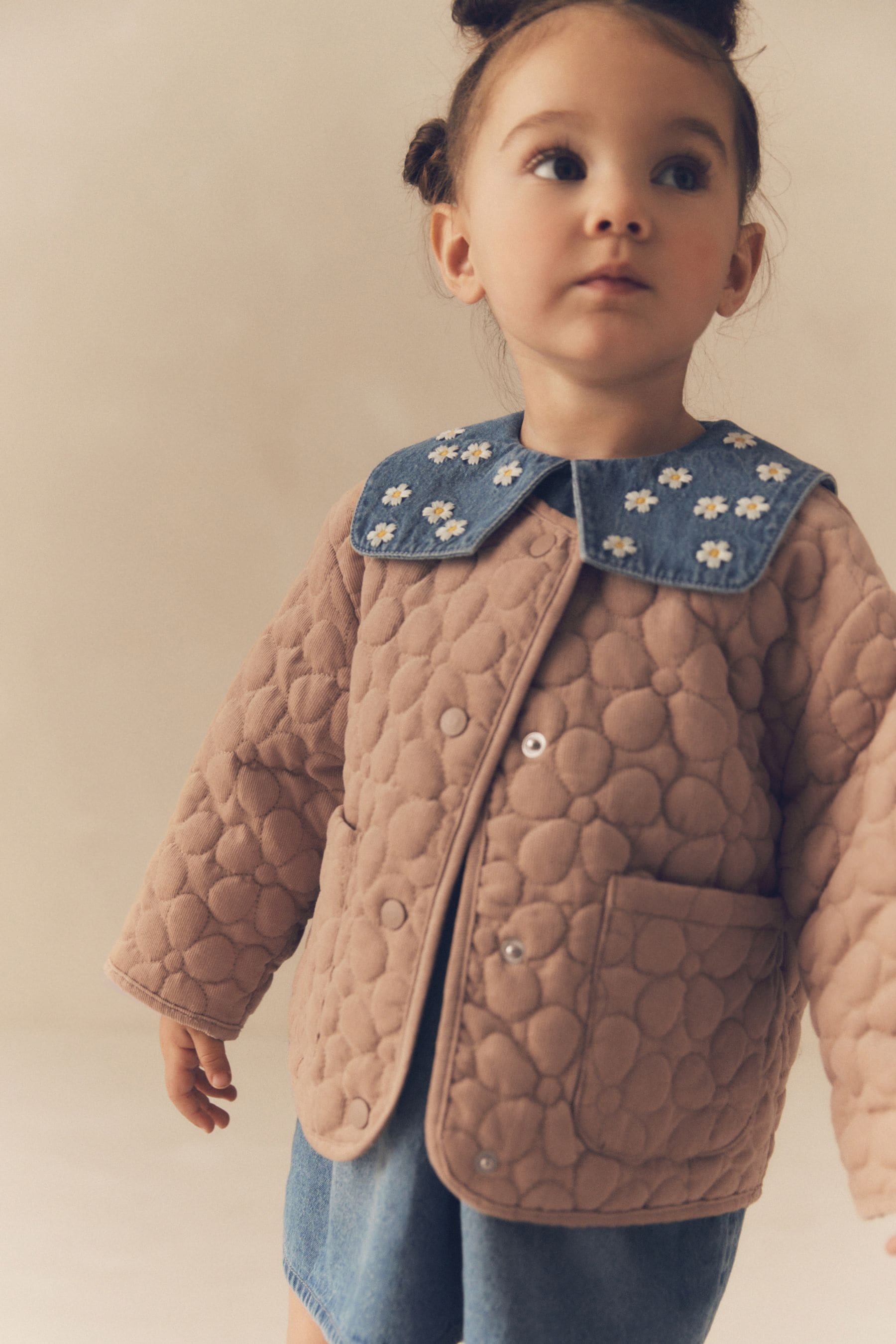 Natural Corduroy Quilted Coat (3mths-7yrs)