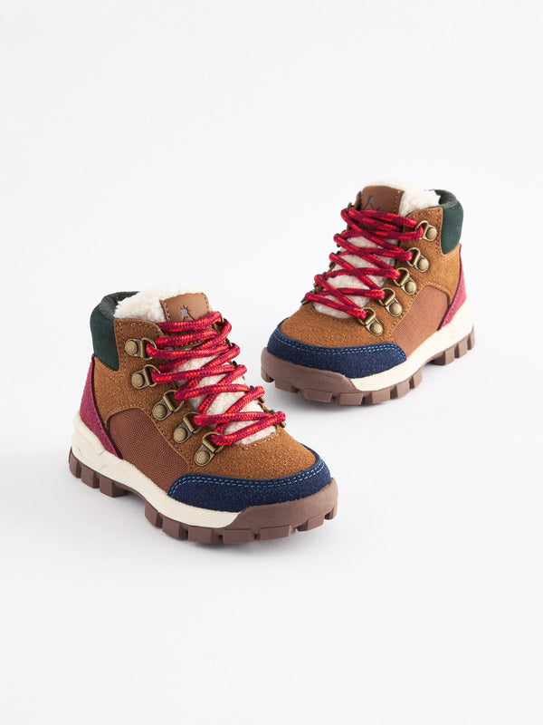 Tan Brown Colourblock Thermal Thinsulate™ Lined Hiker Boots