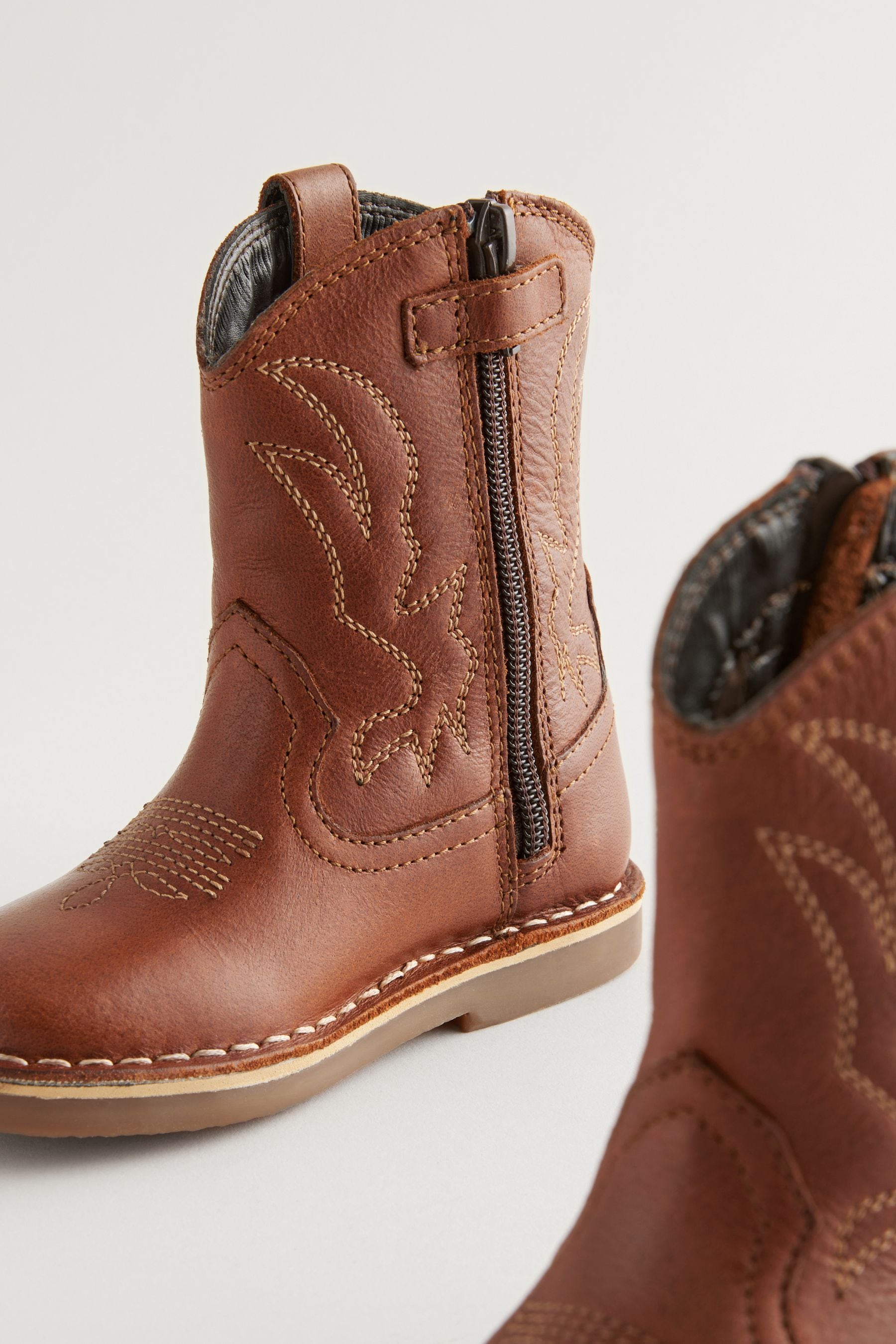 Brown Leather Western Boots