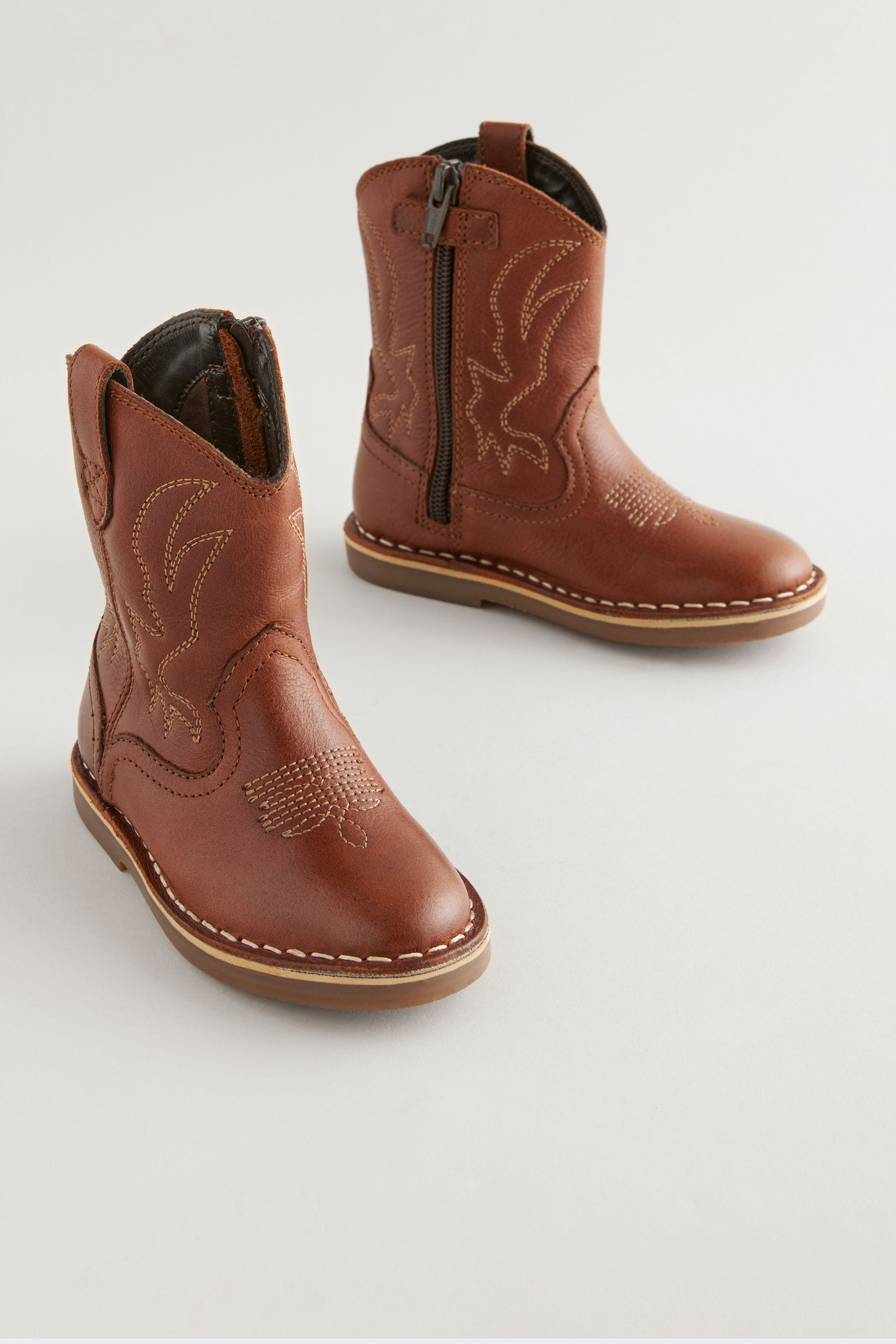 Brown Leather Western Boots