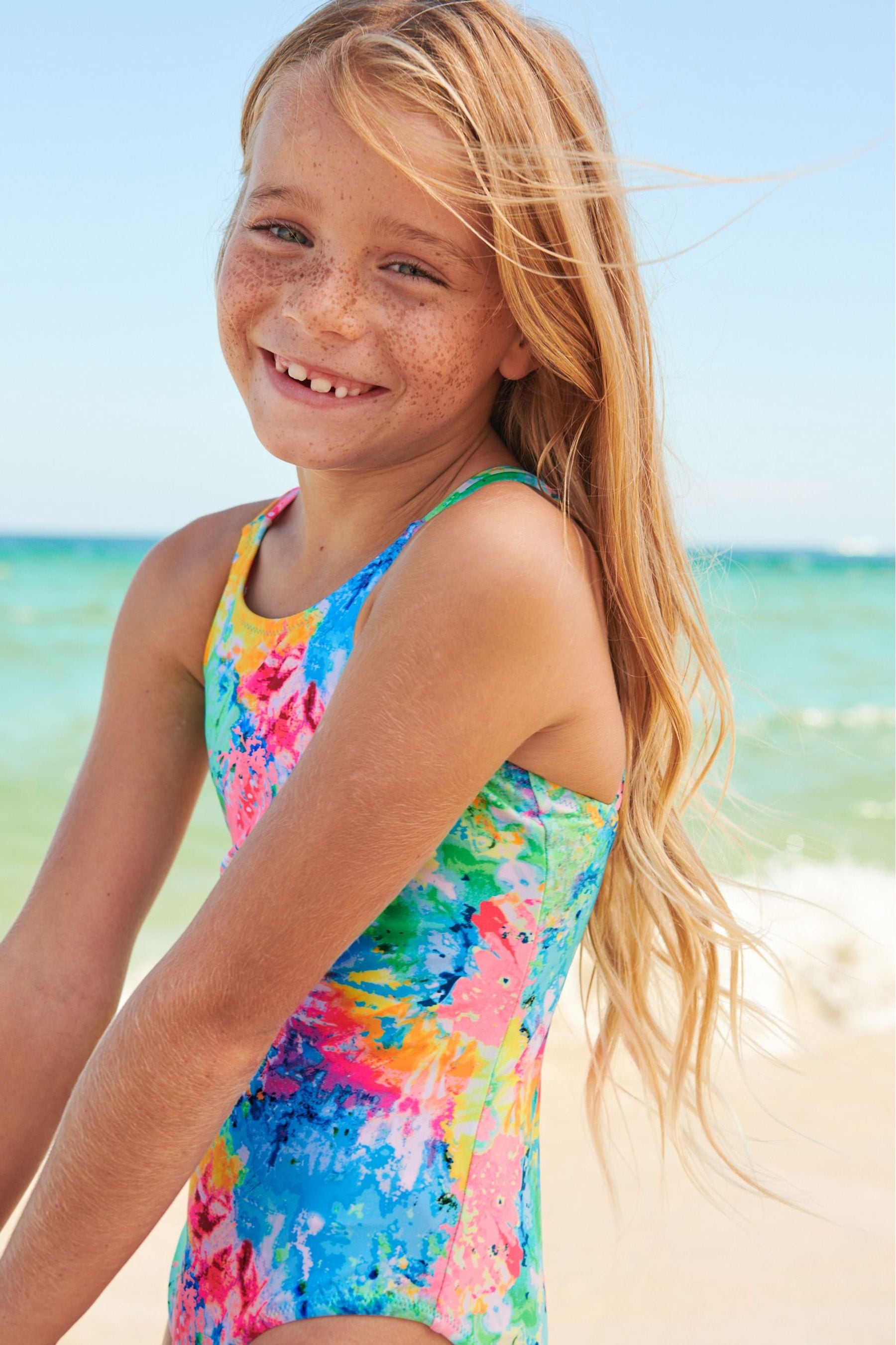 Multi Bright Tie Dye Swimsuit (3-16yrs)