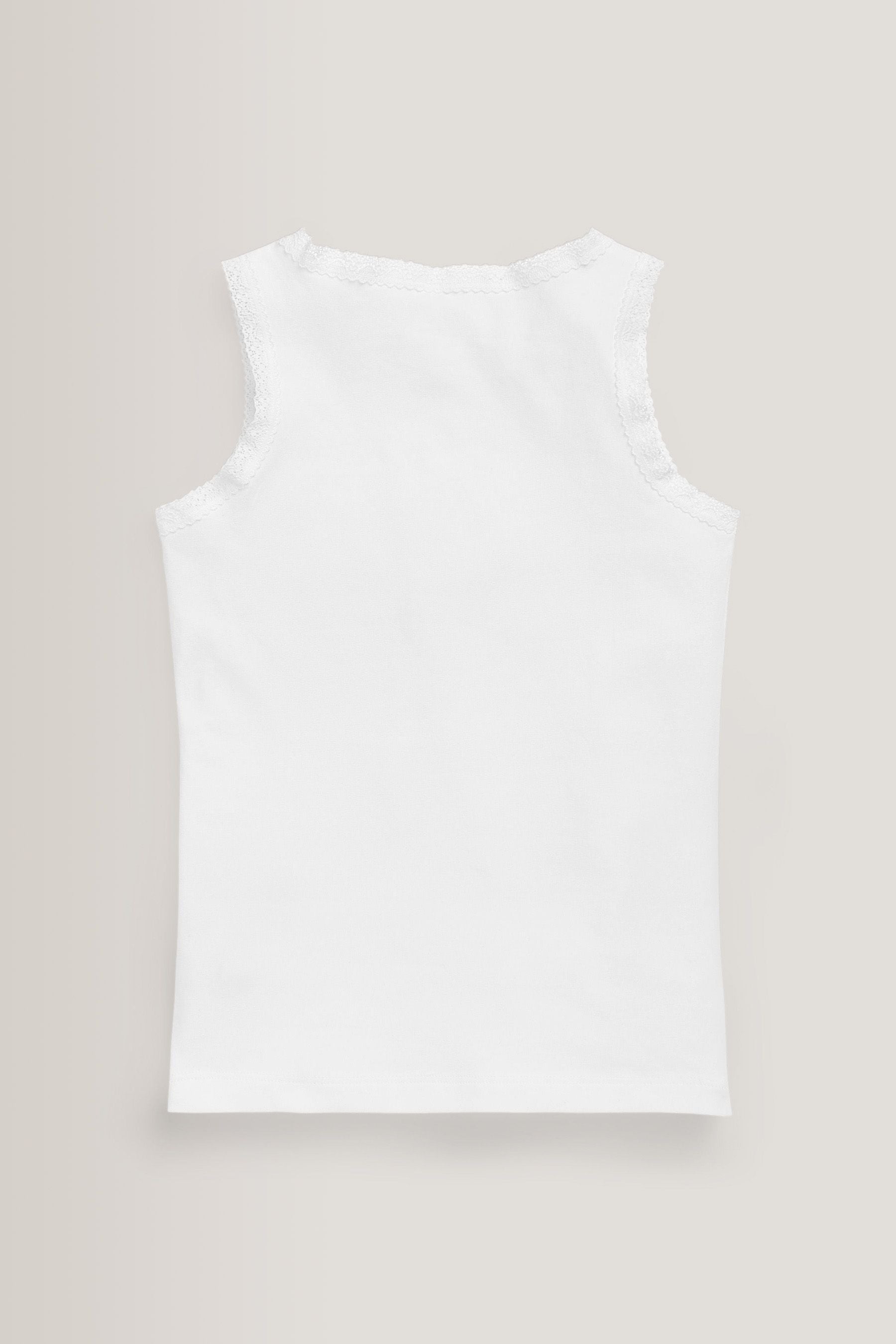 White Lace Trim 10 Pack Vests (1.5-16yrs)