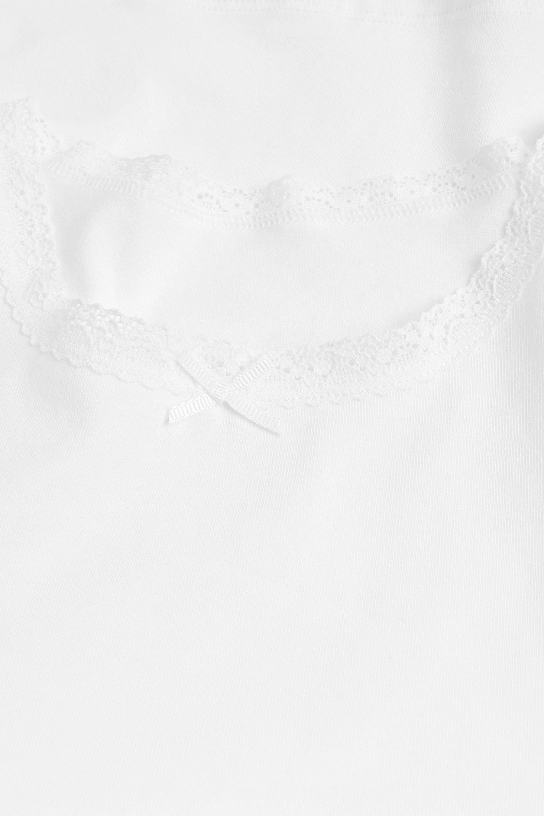 White Lace Trim 10 Pack Vests (1.5-16yrs)