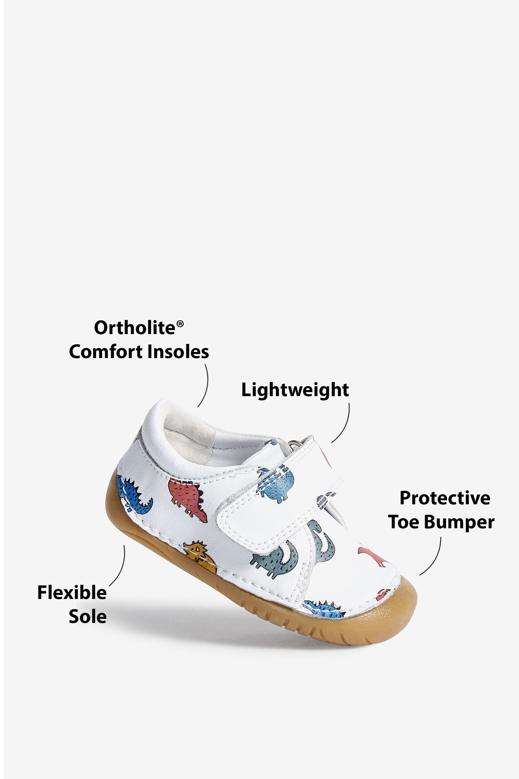 Dino Print Standard Fit (F) Crawler Shoes