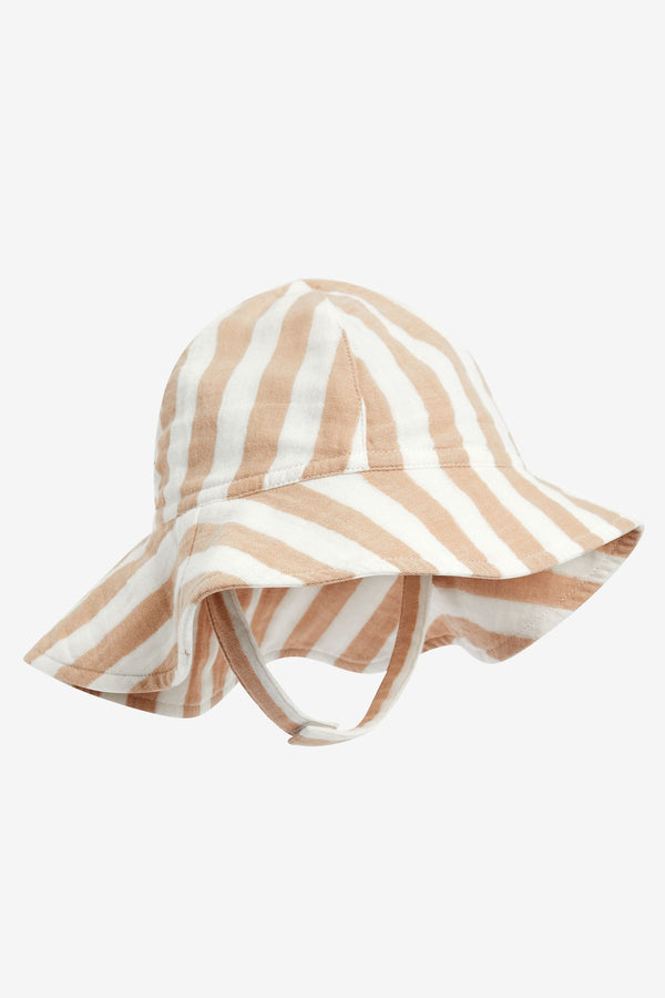 Neutral Stripe Wide Brim Stripe Baby Hat