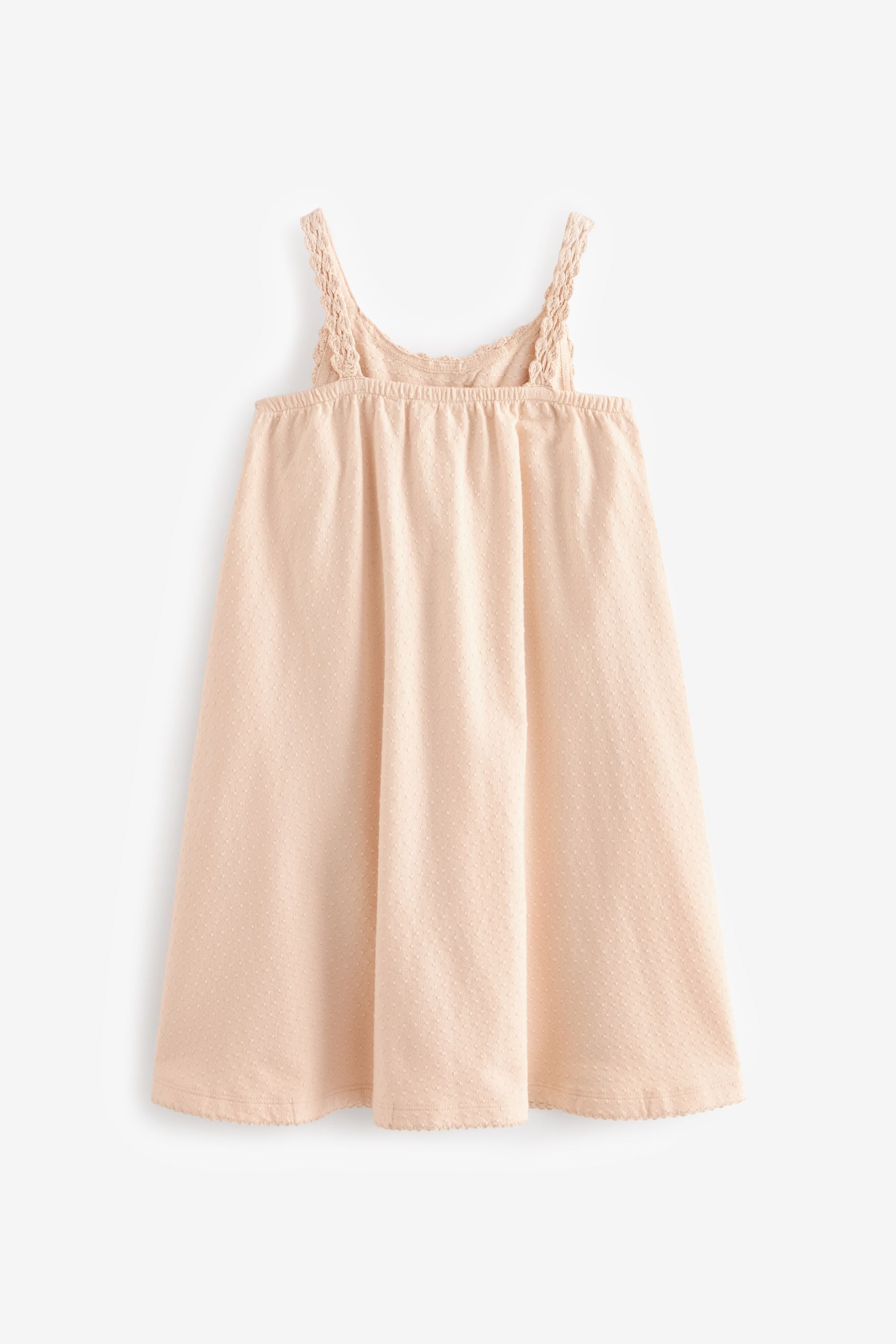 Neutral Textured Crochet Strappy Jersey Dress (3-16yrs)