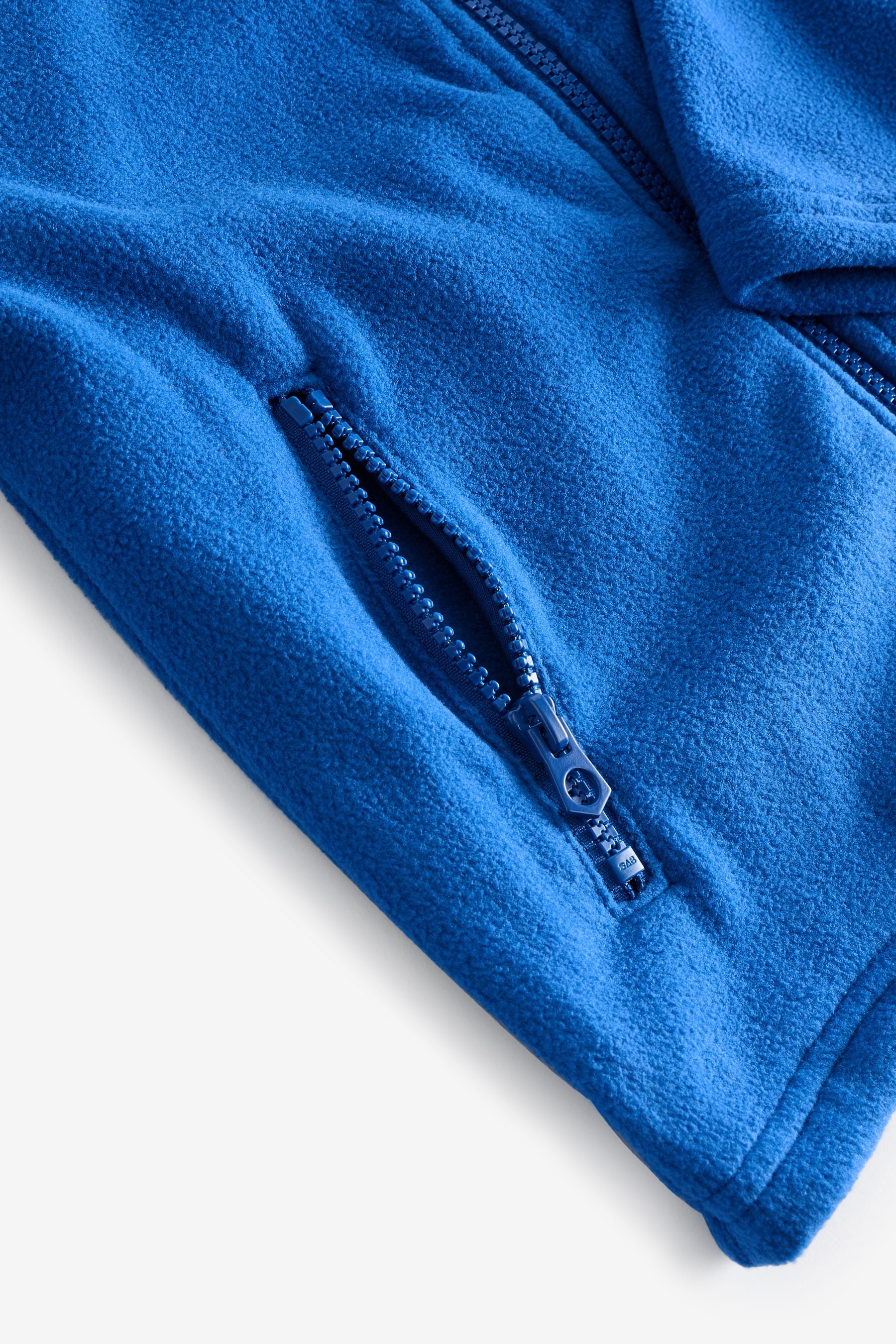 Cobalt Blue Zip-Up Fleece Jacket With Pockets (3-16yrs)