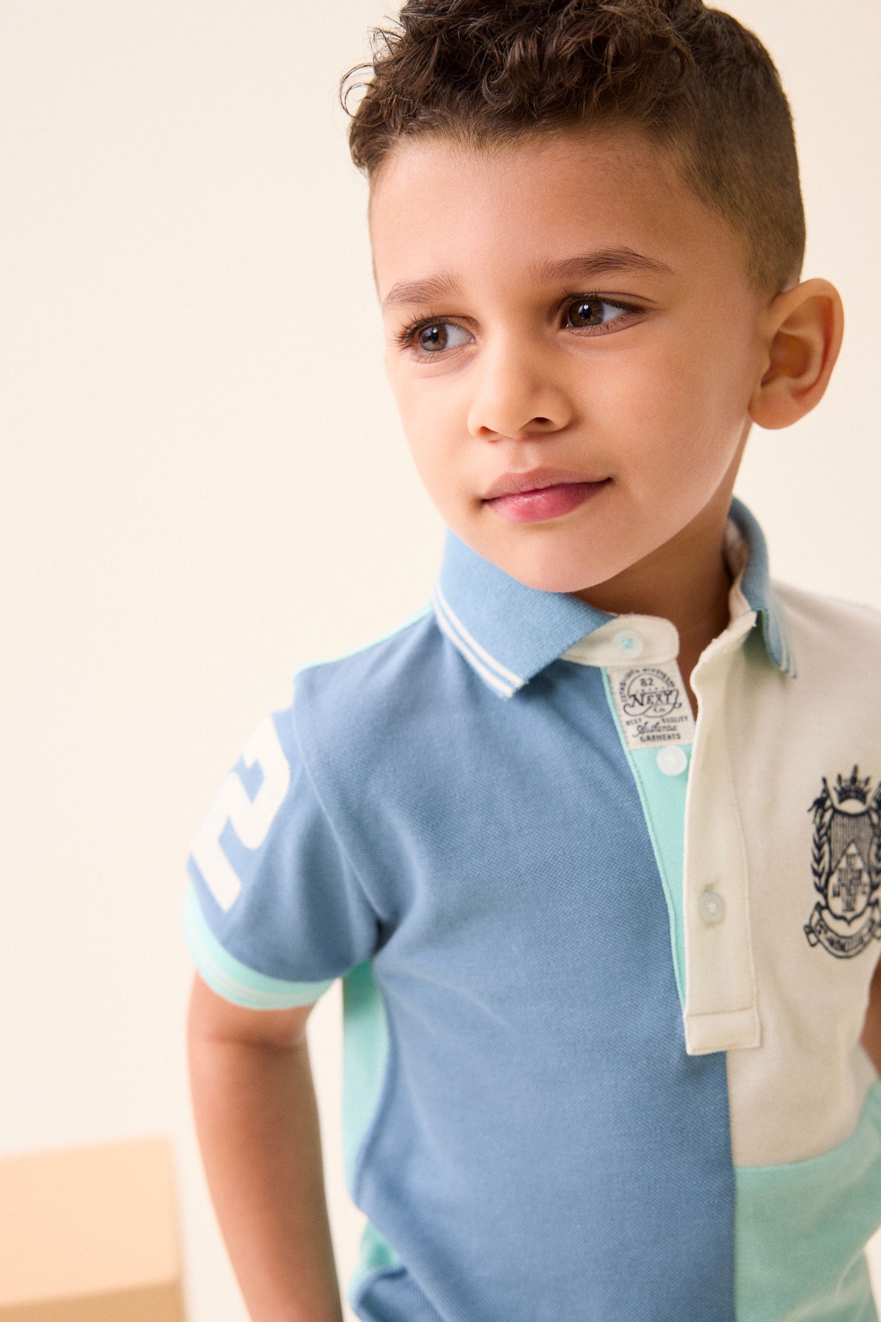 Blue/White Short Sleeve Polo and Shorts Set (3mths-7yrs)