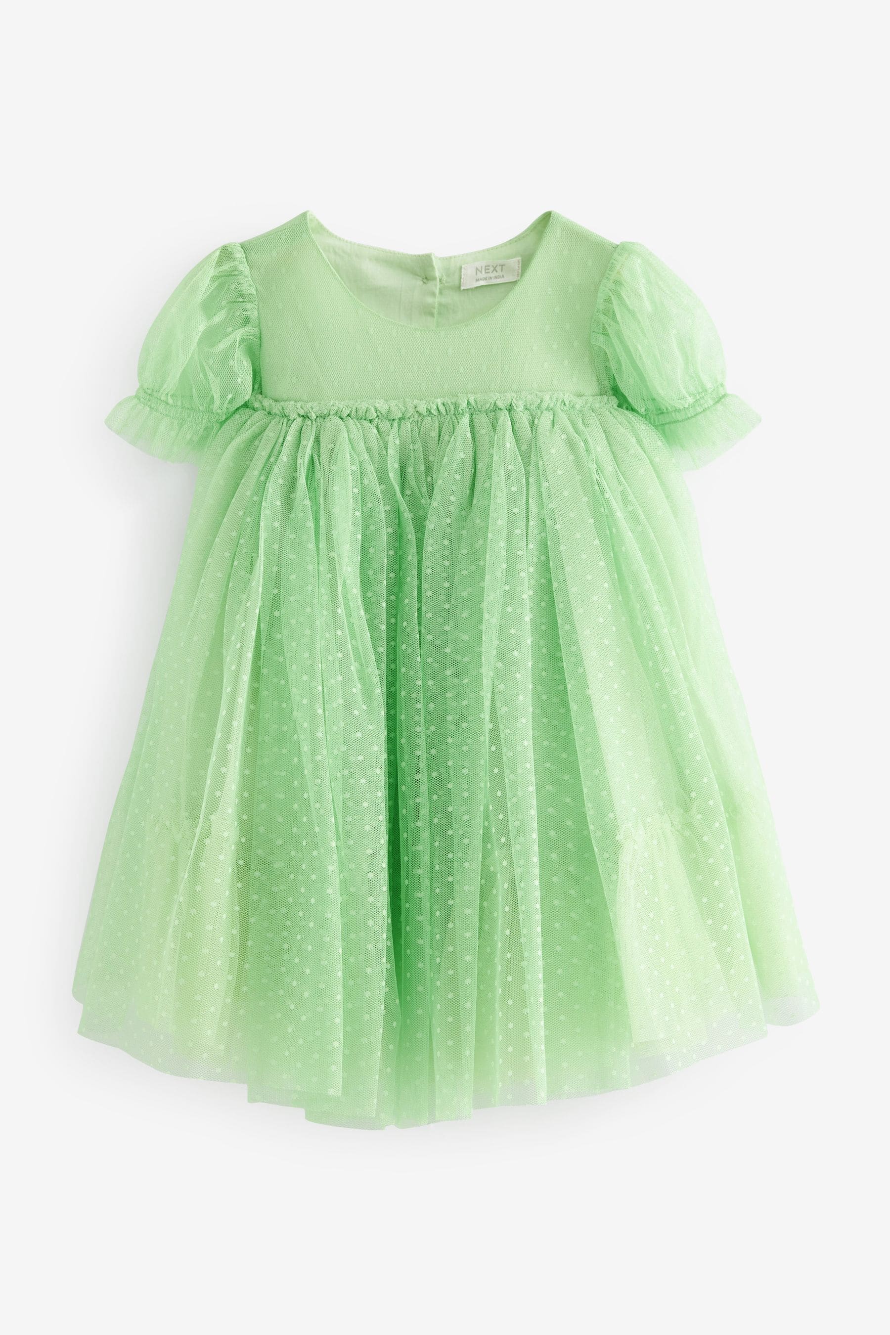 Green Mesh Party Dress (3mths-7yrs)