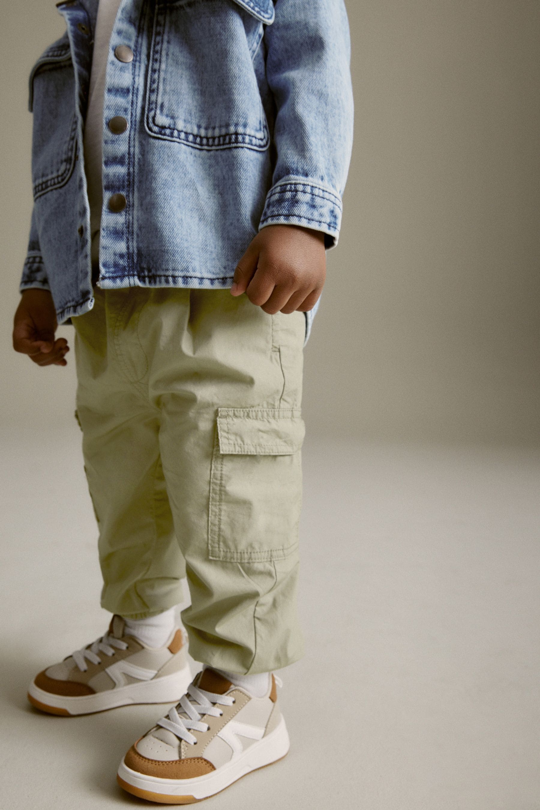 Sage Green Toggle Cargo Trousers (3mths-7yrs)