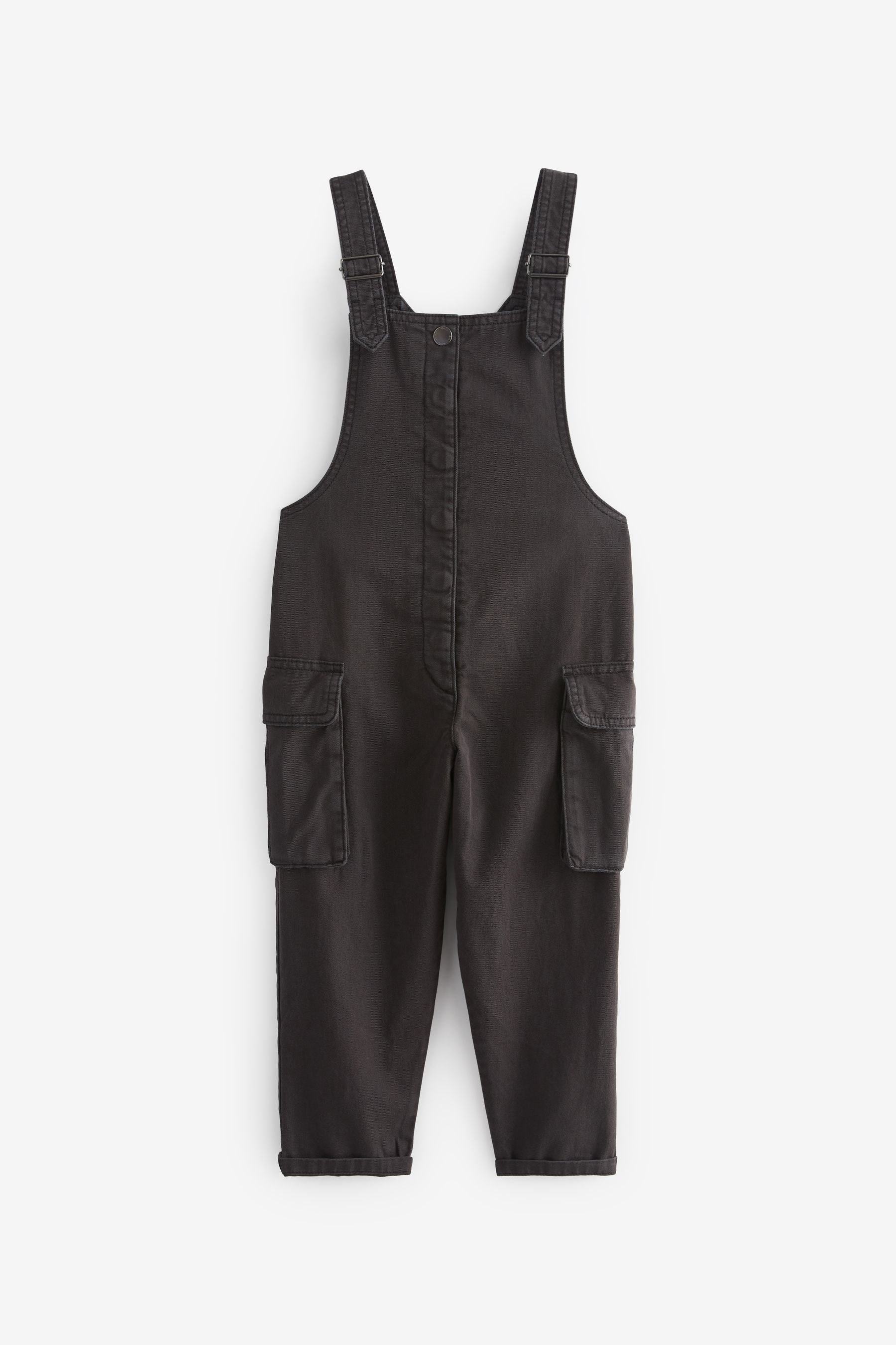 Washed Black Cargo Pocket Dungarees (3-16yrs)