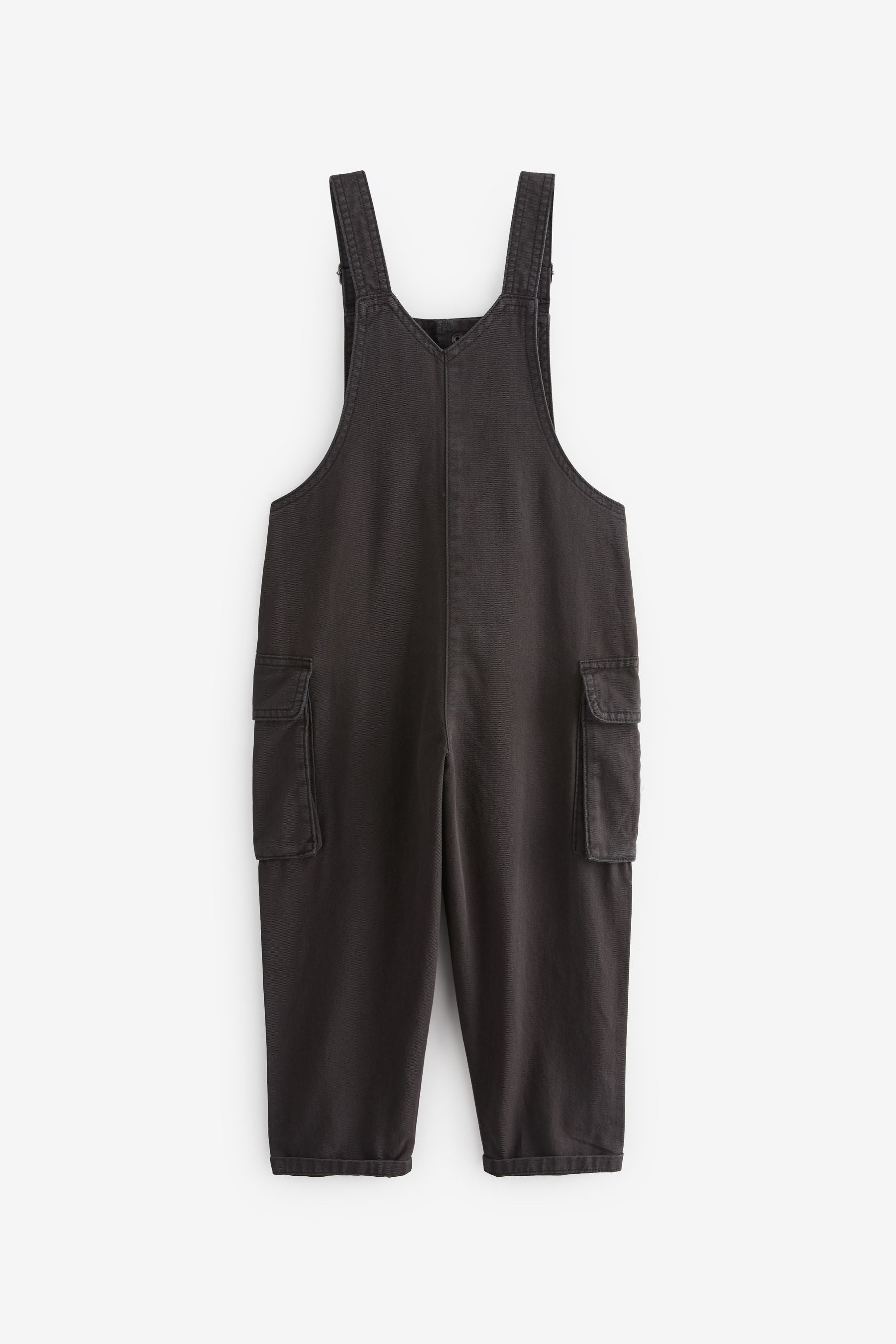 Washed Black Cargo Pocket Dungarees (3-16yrs)