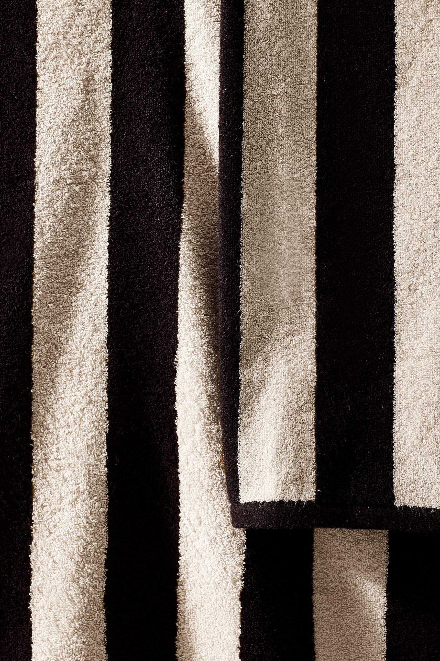 Monochrome Black Block Stripe Towel 100% Cotton