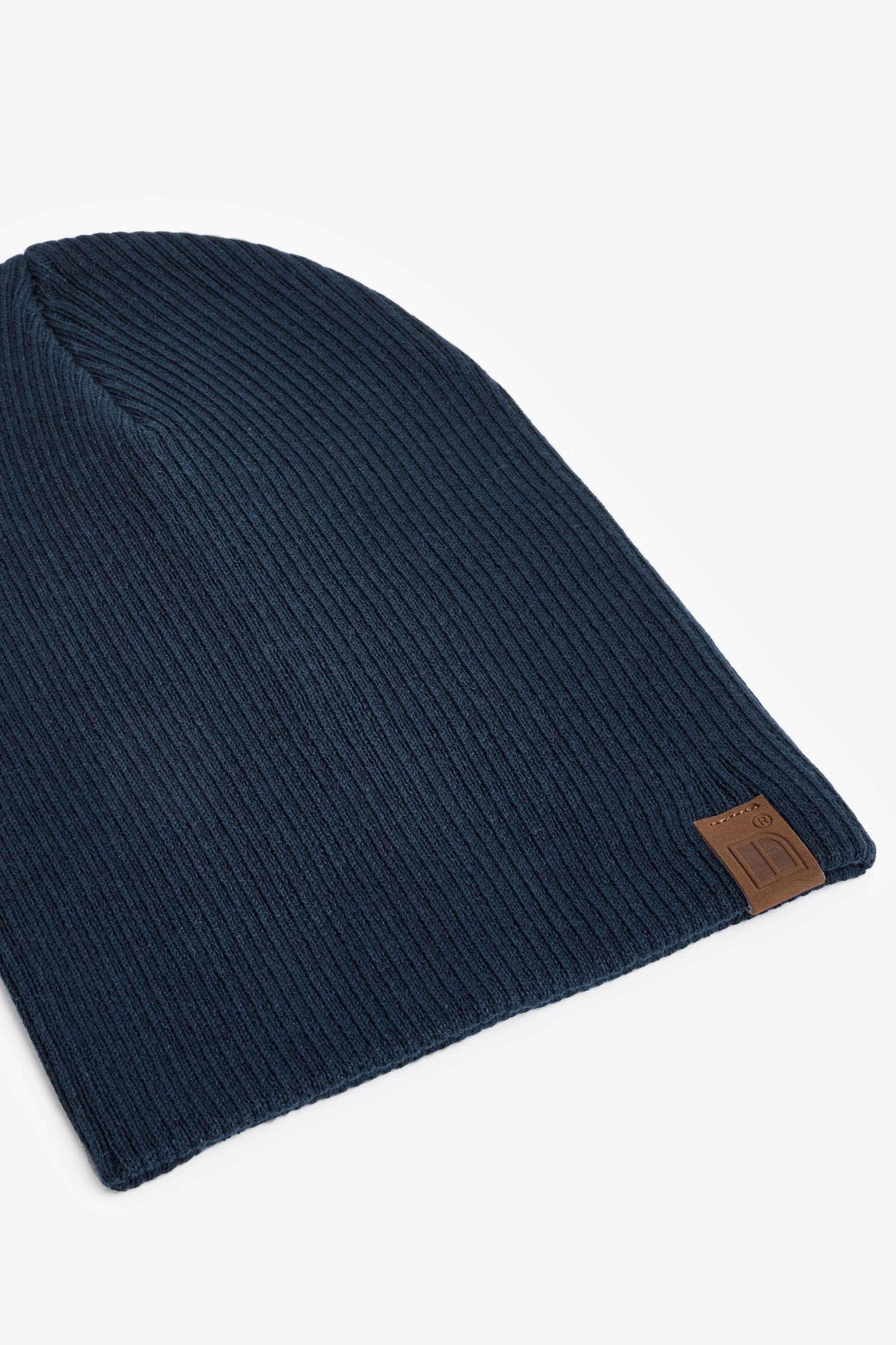 Grey/Navy Blue Beanie Hats 2 Pack (3mths-10yrs)