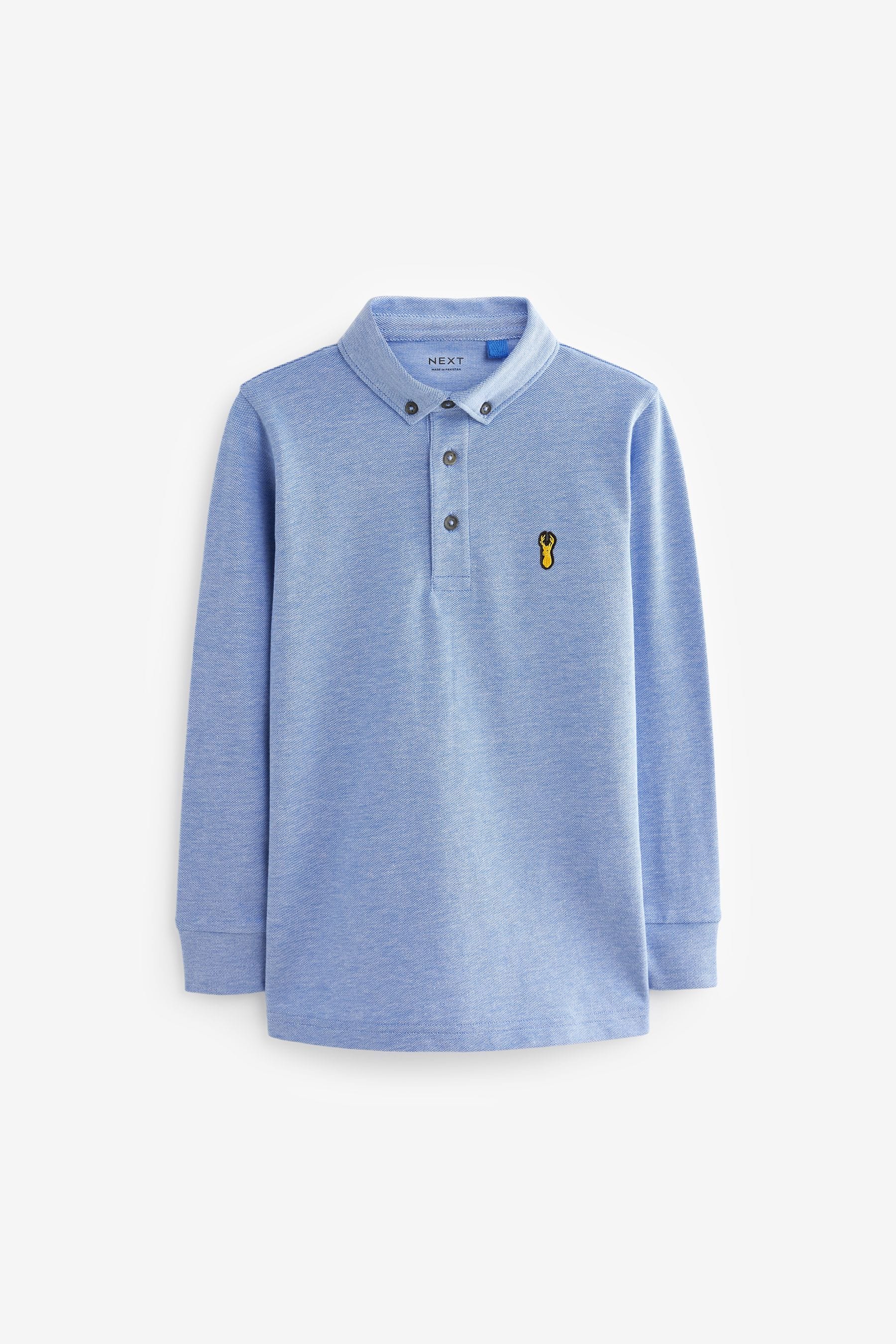 Blue Long Sleeve Polo Shirt (3-16yrs)