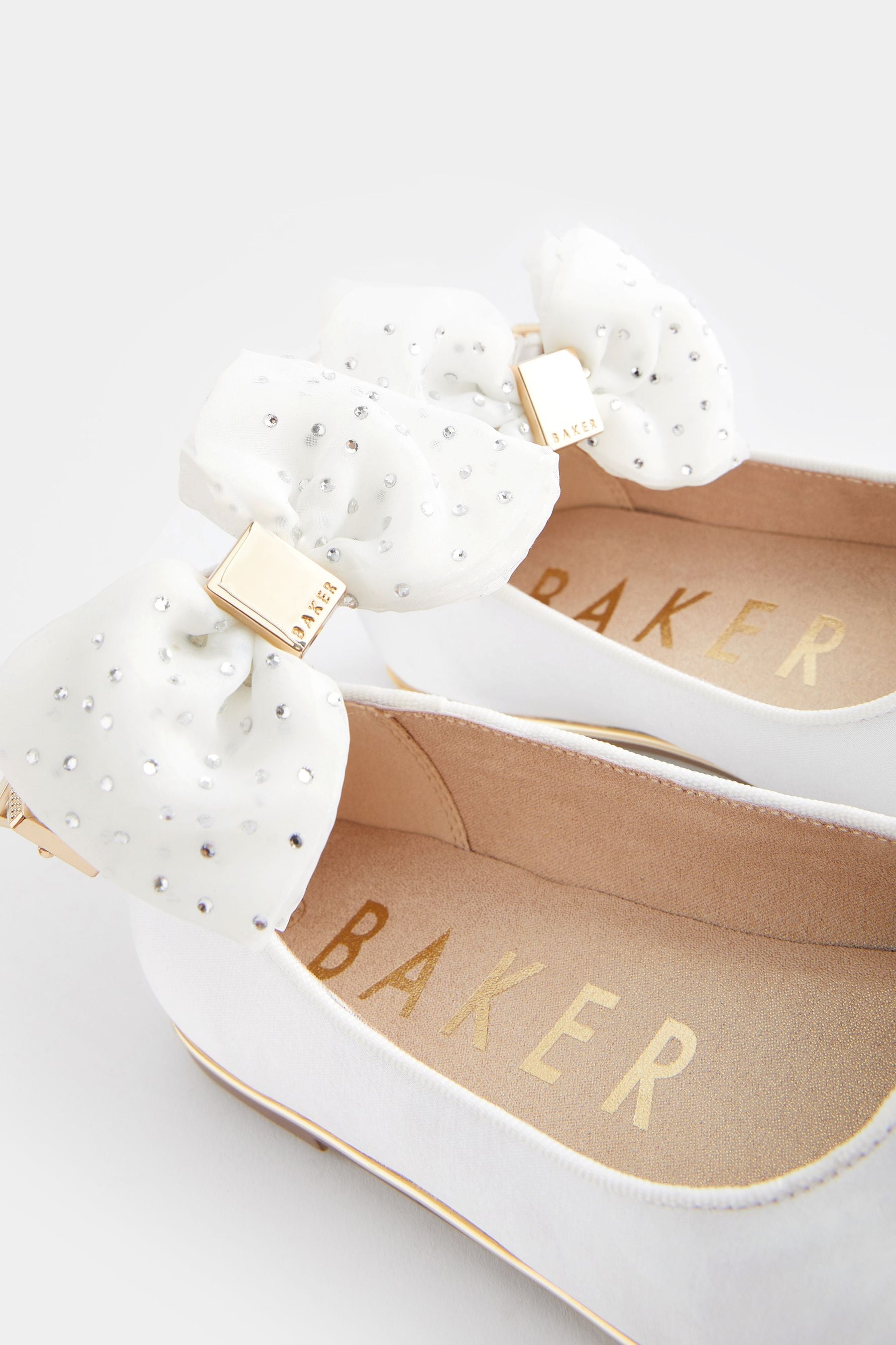 Baker by Ted Baker Girls Tulle Bow Satin Shoes