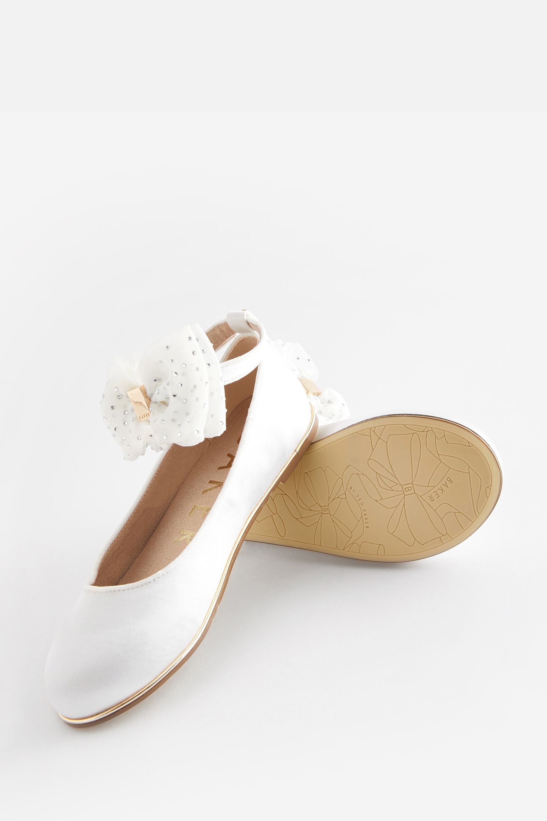 Baker by Ted Baker Girls Tulle Bow Satin Shoes