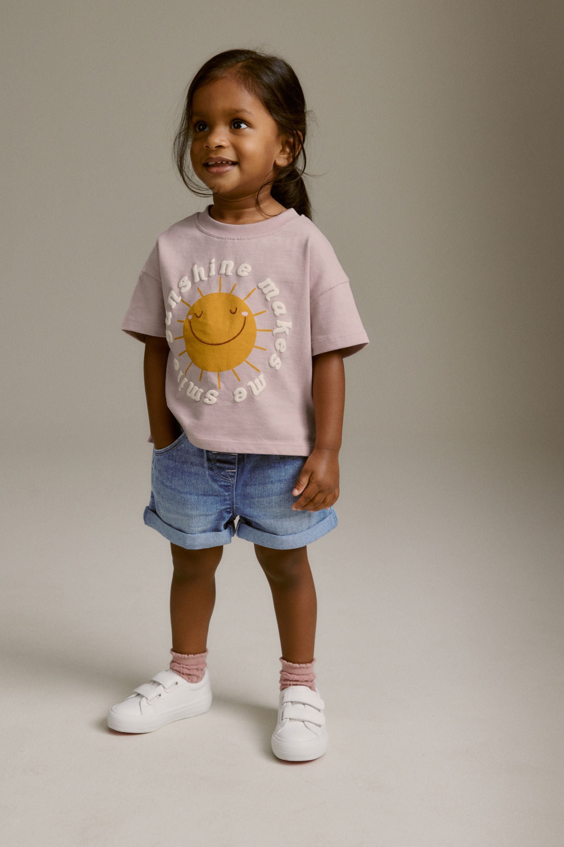 Pink Sunshine Short Sleeve 100% Cotton T-Shirt (3mths-7yrs)