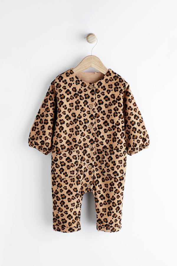 Leopard Baby Corduroy Jumpsuit (0mths-2yrs)