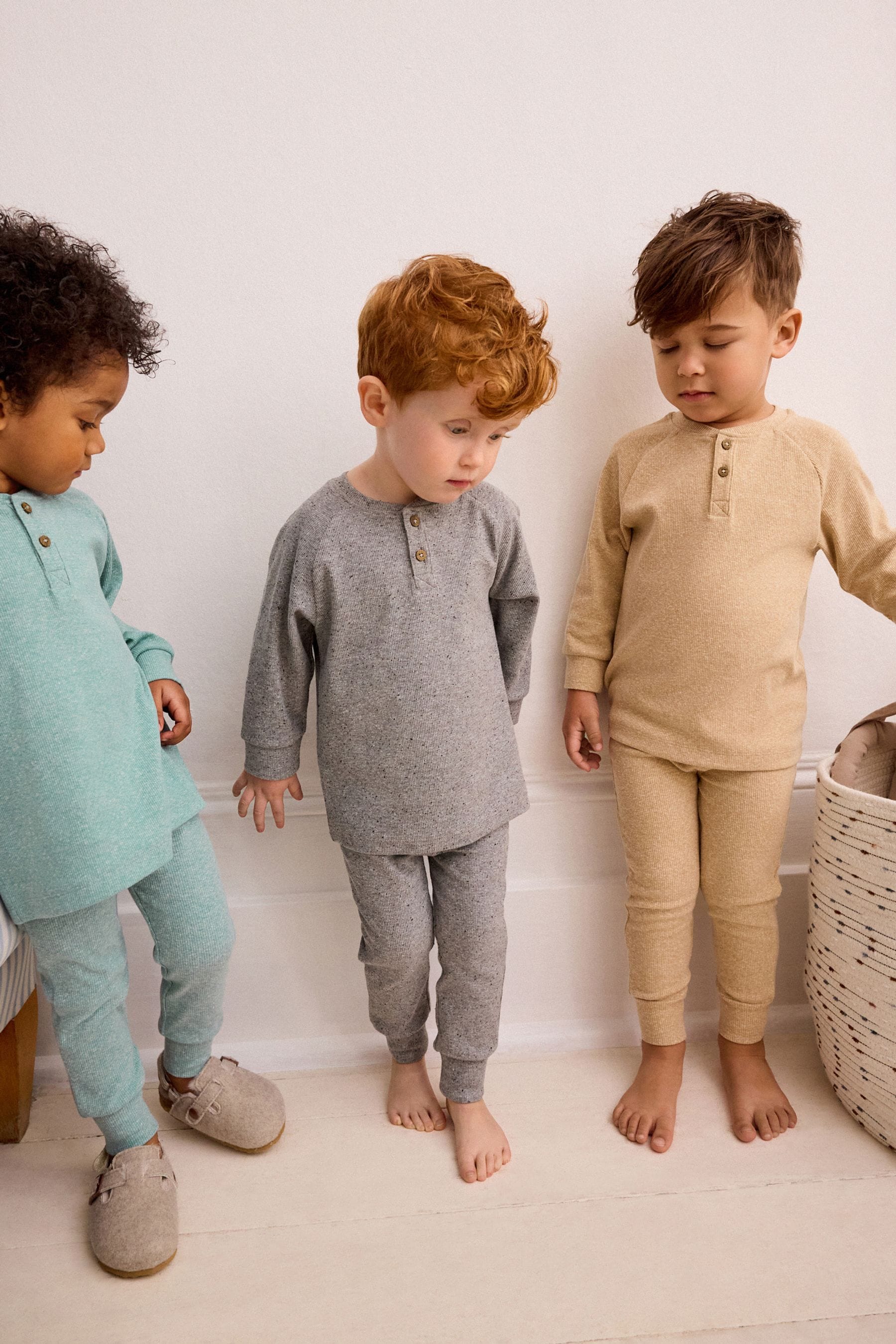 Neutral/Blue/Grey 3 Pack Relaxed Fit Pyjamas (9mths-8yrs)