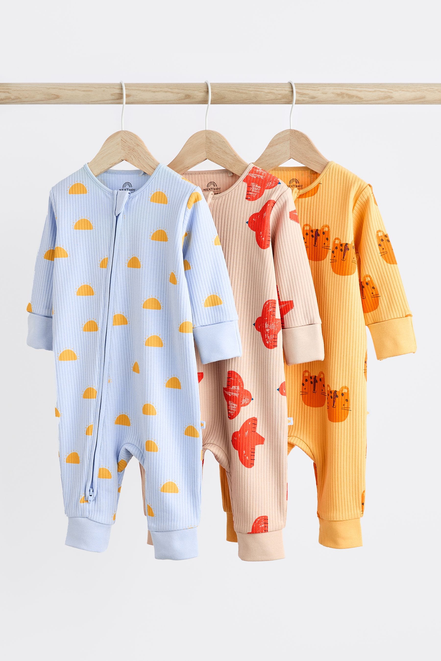 Bright Baby Cotton Sleepsuits 3 Pack (0mths-3yrs)