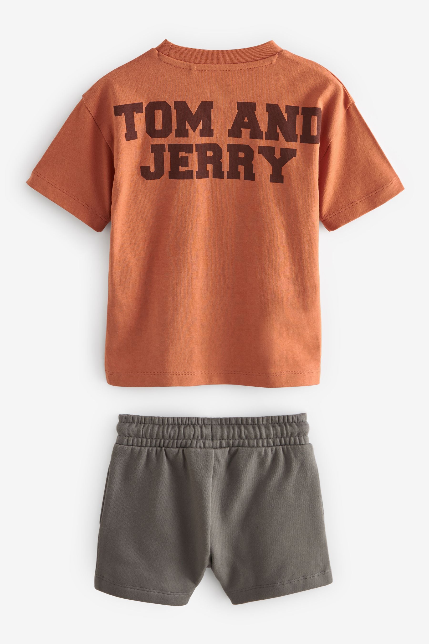 Tan Brown Tom and Jerry Short Sleeve T-Shirt and Shorts Set (3mths-8yrs)