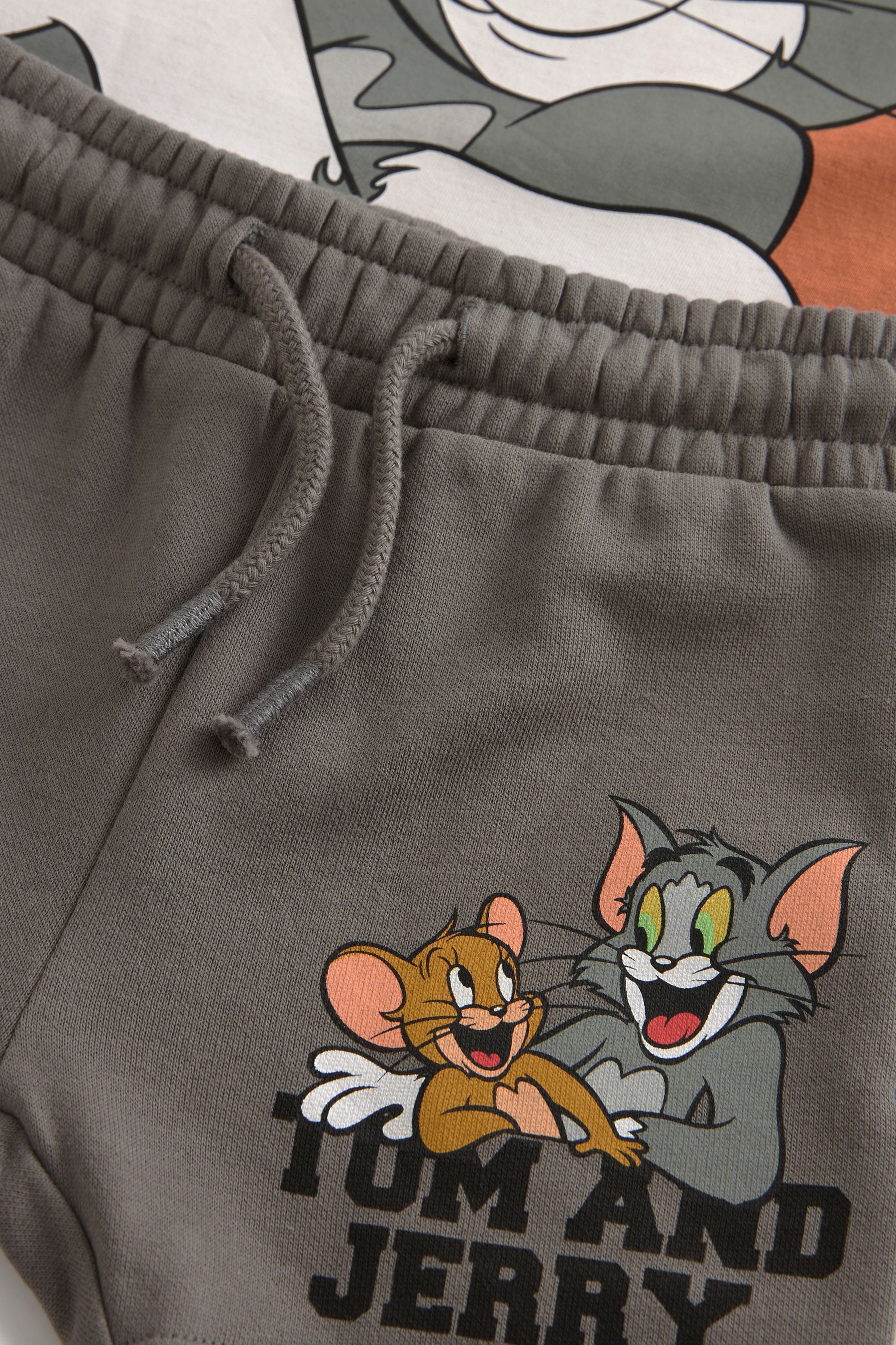 Tan Brown Tom and Jerry Short Sleeve T-Shirt and Shorts Set (3mths-8yrs)