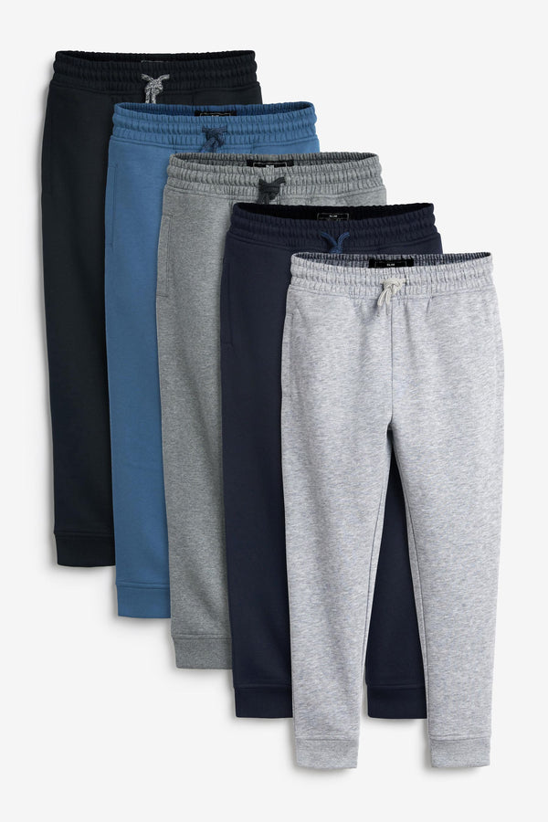 Multi Slim Fit Slim Fit Cotton-Rich Joggers 5 Pack (3-16yrs)