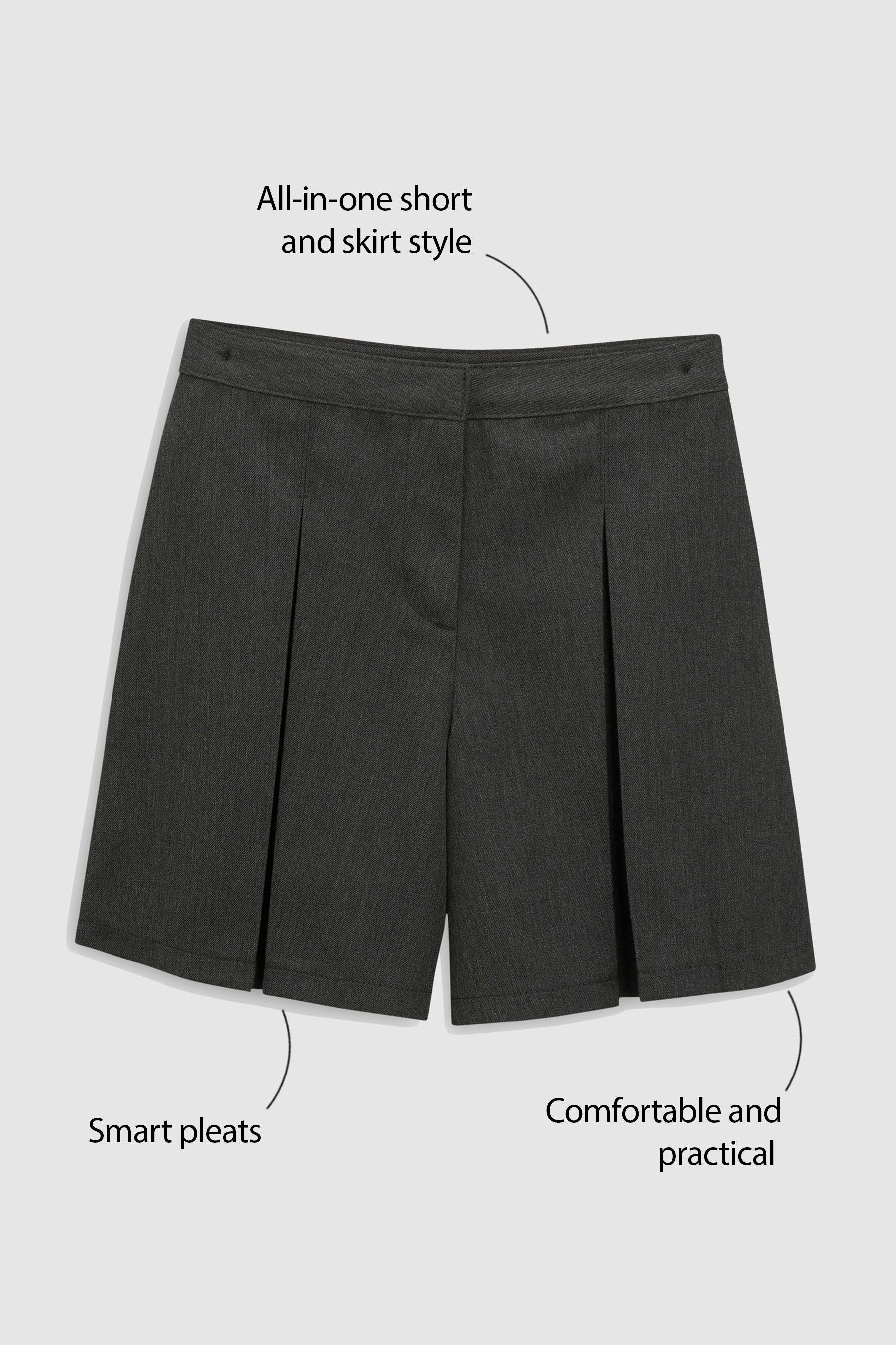 Charcoal Grey School Skort (3-16yrs)