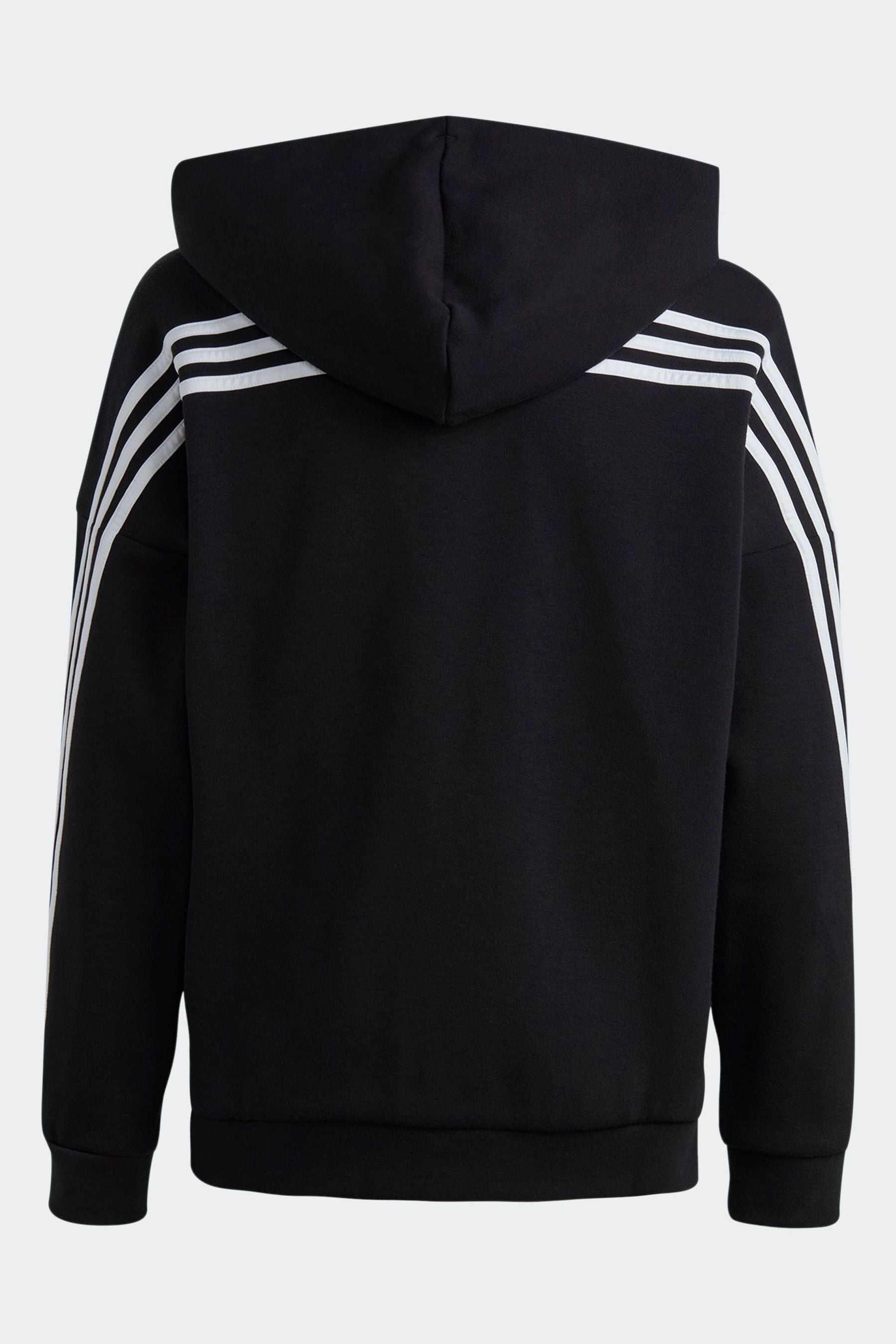 adidas Black Sportswear Junior Future Icons 3-Stripes Full-Zip Hooded Track Top