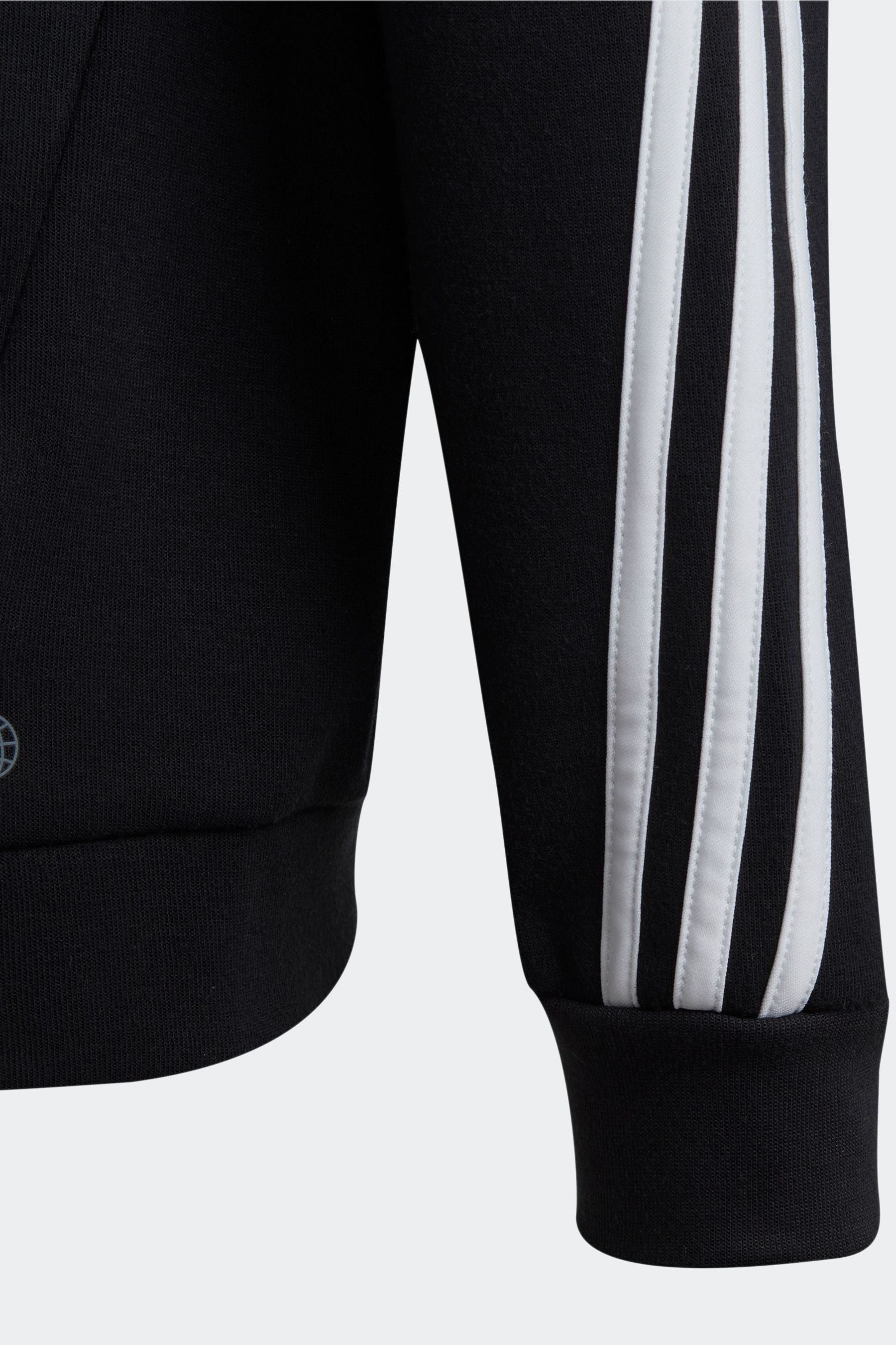 adidas Black Sportswear Junior Future Icons 3-Stripes Full-Zip Hooded Track Top