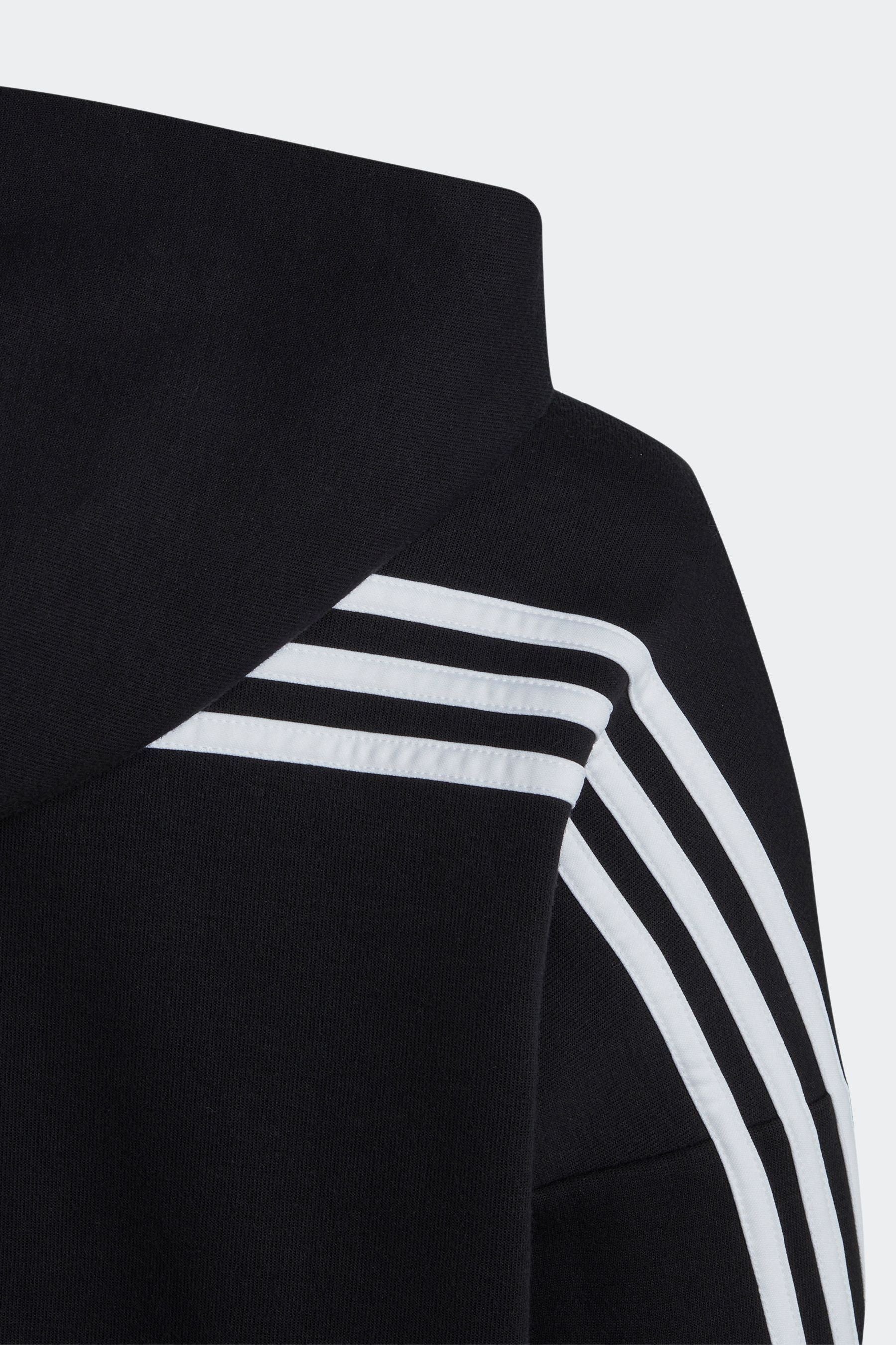 adidas Black Sportswear Junior Future Icons 3-Stripes Full-Zip Hooded Track Top