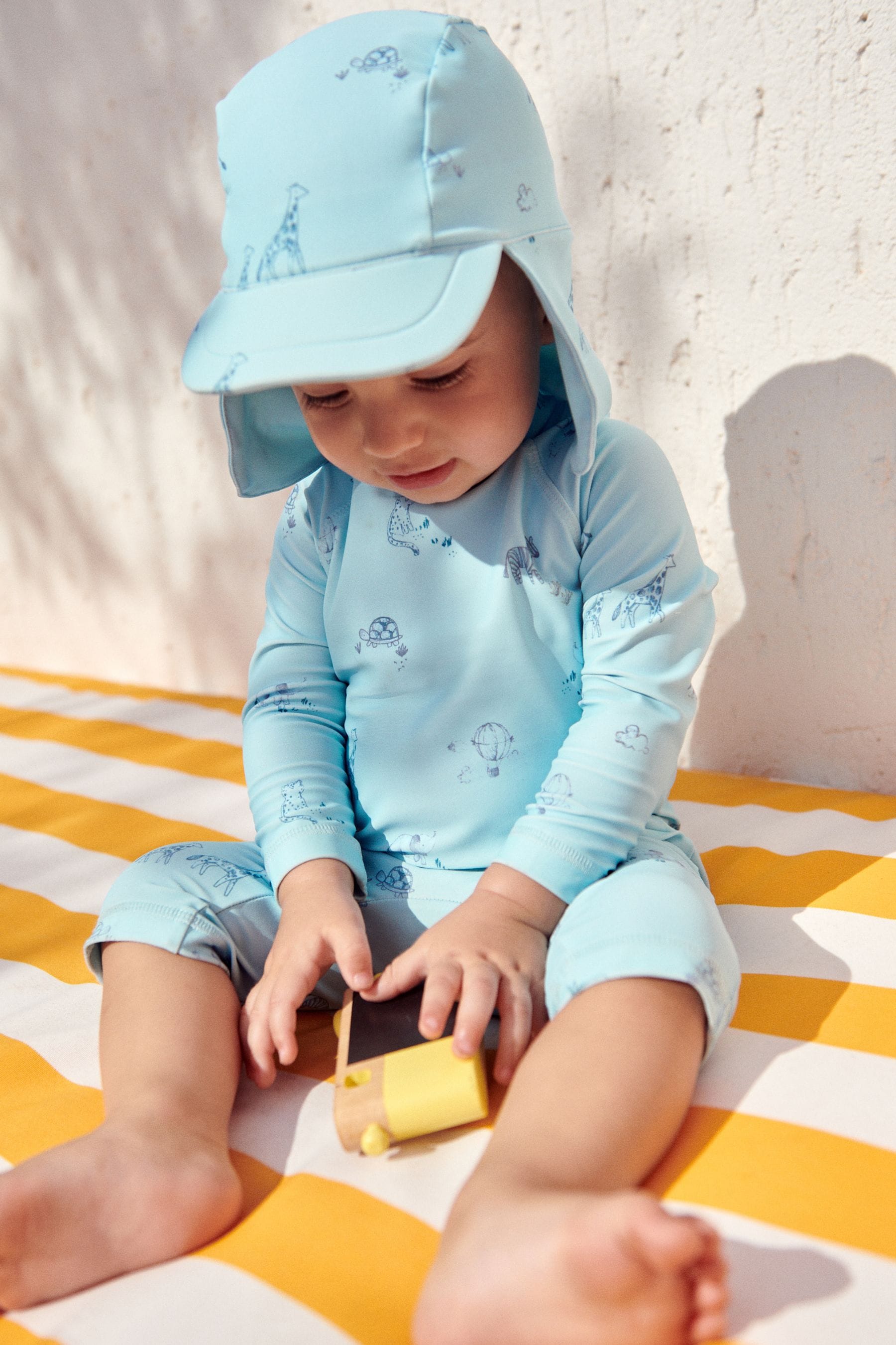 Mint Green Sunsafe Swimsuit & Hat 2 Piece Set (3mths-7yrs)