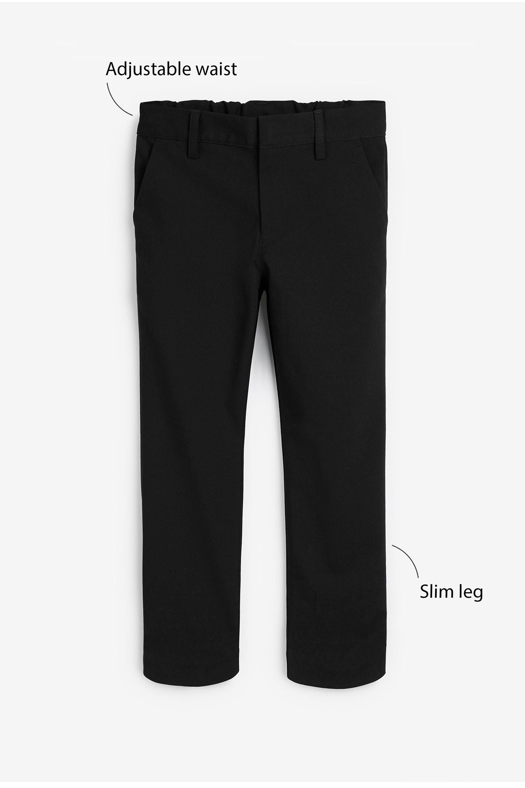 Black Regular Waist School Formal Stretch Skinny Trousers (3-17yrs)