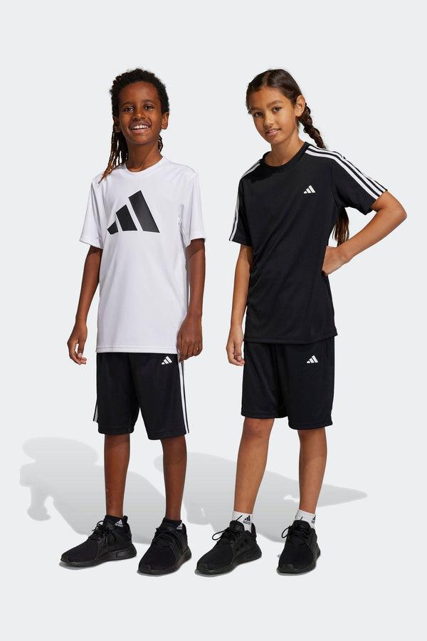 adidas Black White Sportswear Junior Train Essentials AEROREADY 3-Stripes Regular-Fit Shorts