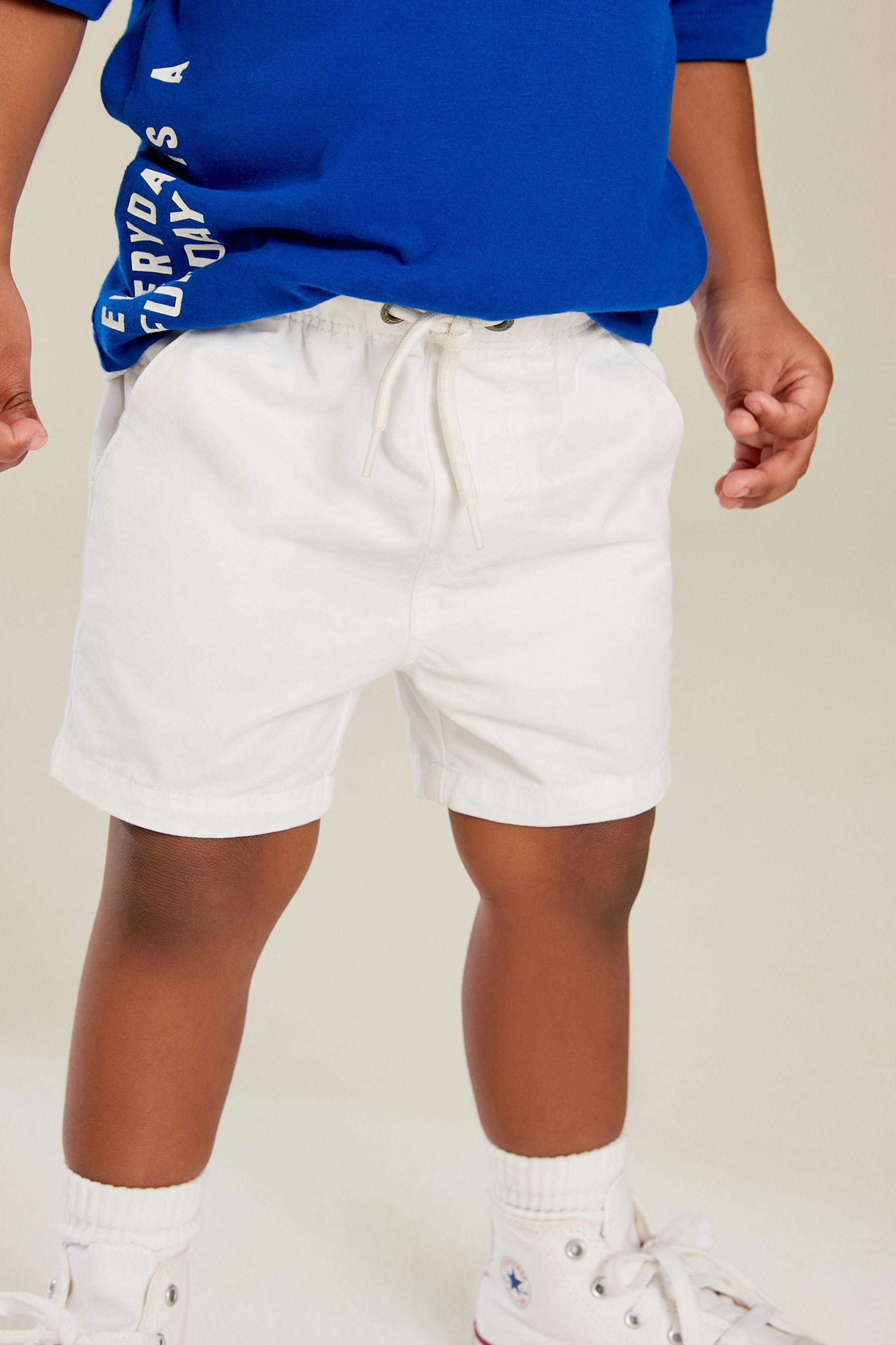 White 100% Cotton Pull-On Shorts (3mths-7yrs)