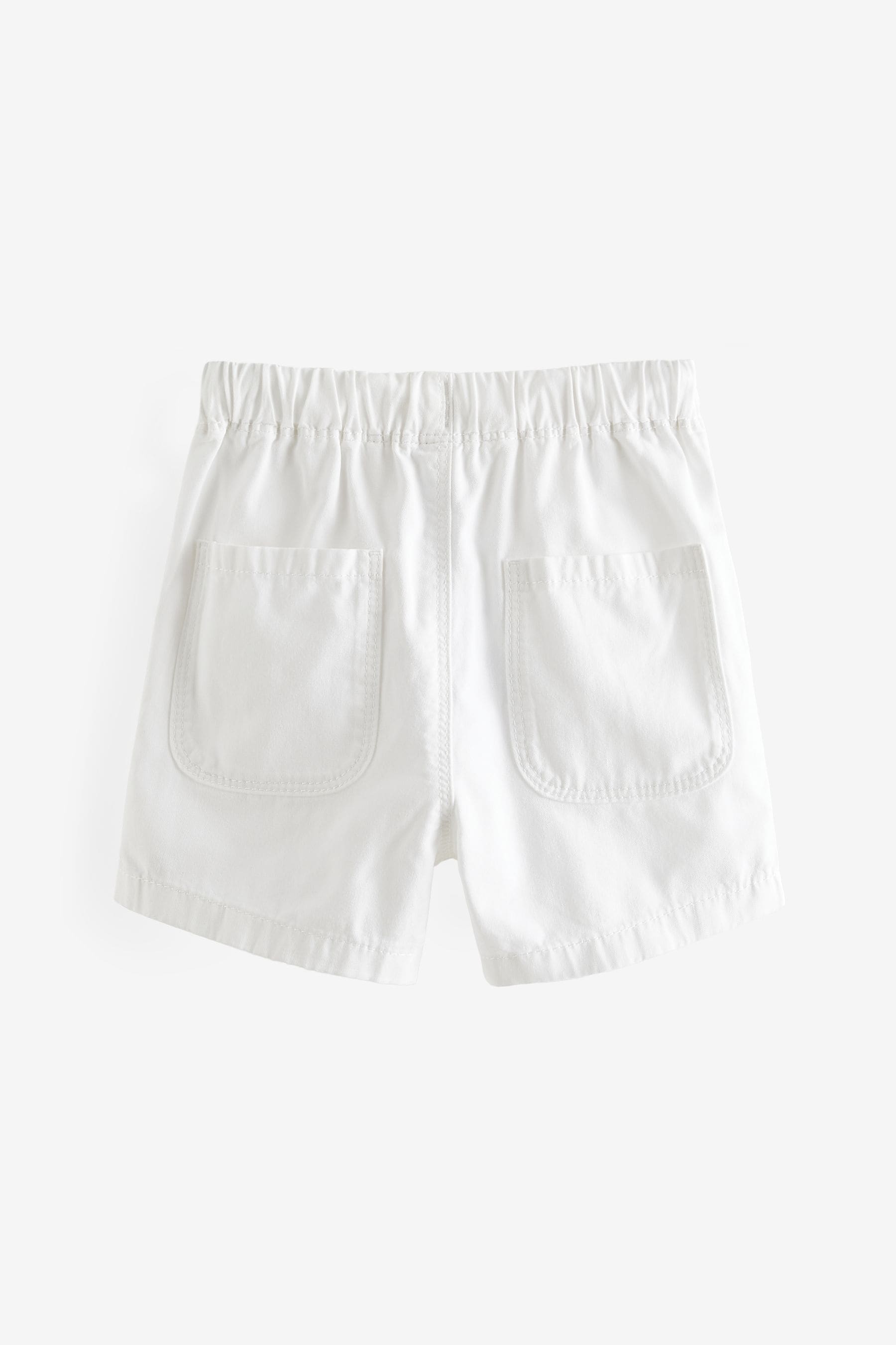 White 100% Cotton Pull-On Shorts (3mths-7yrs)