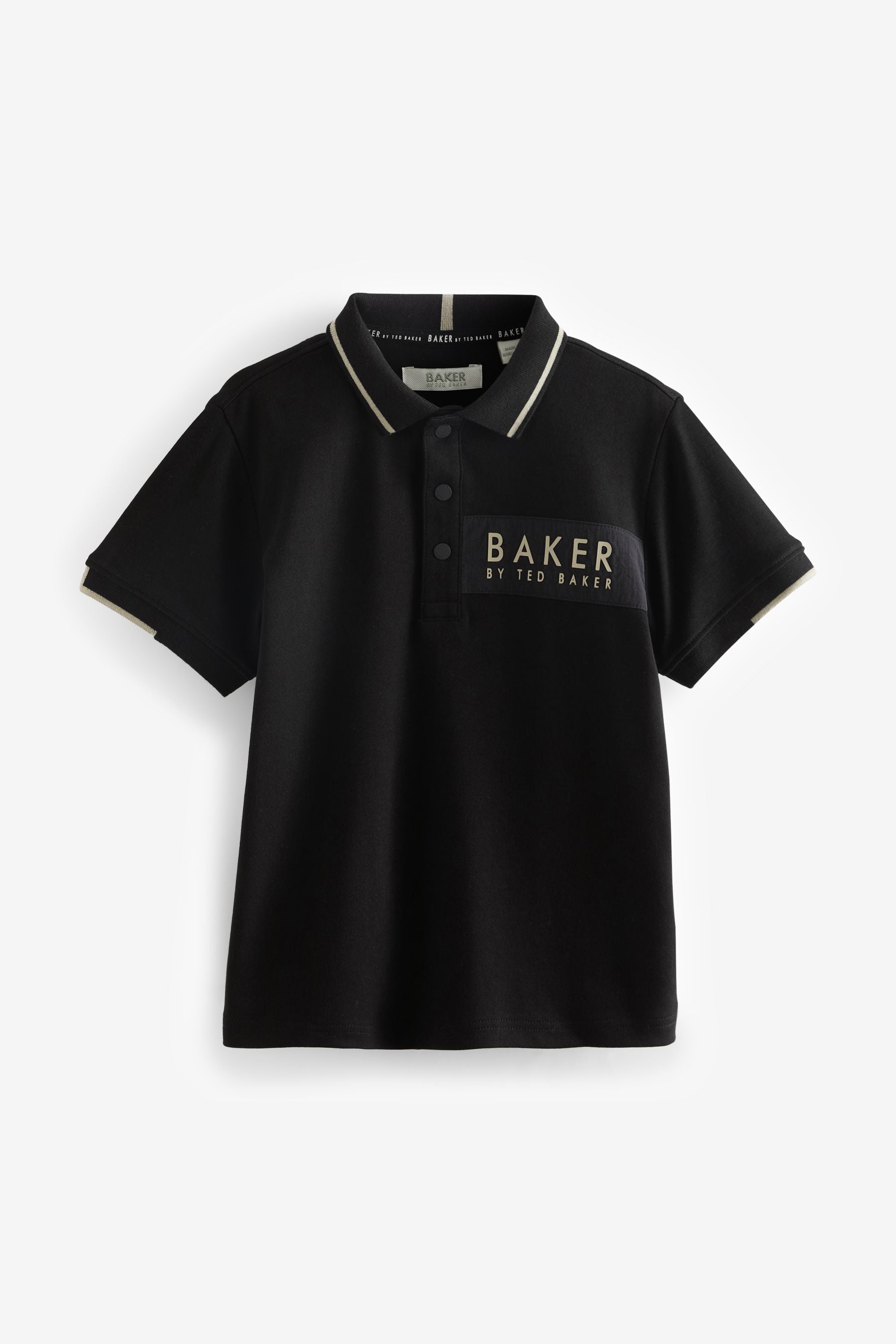 Baker by Ted Baker 100% Cotton Nylon Panel Polo Shirt