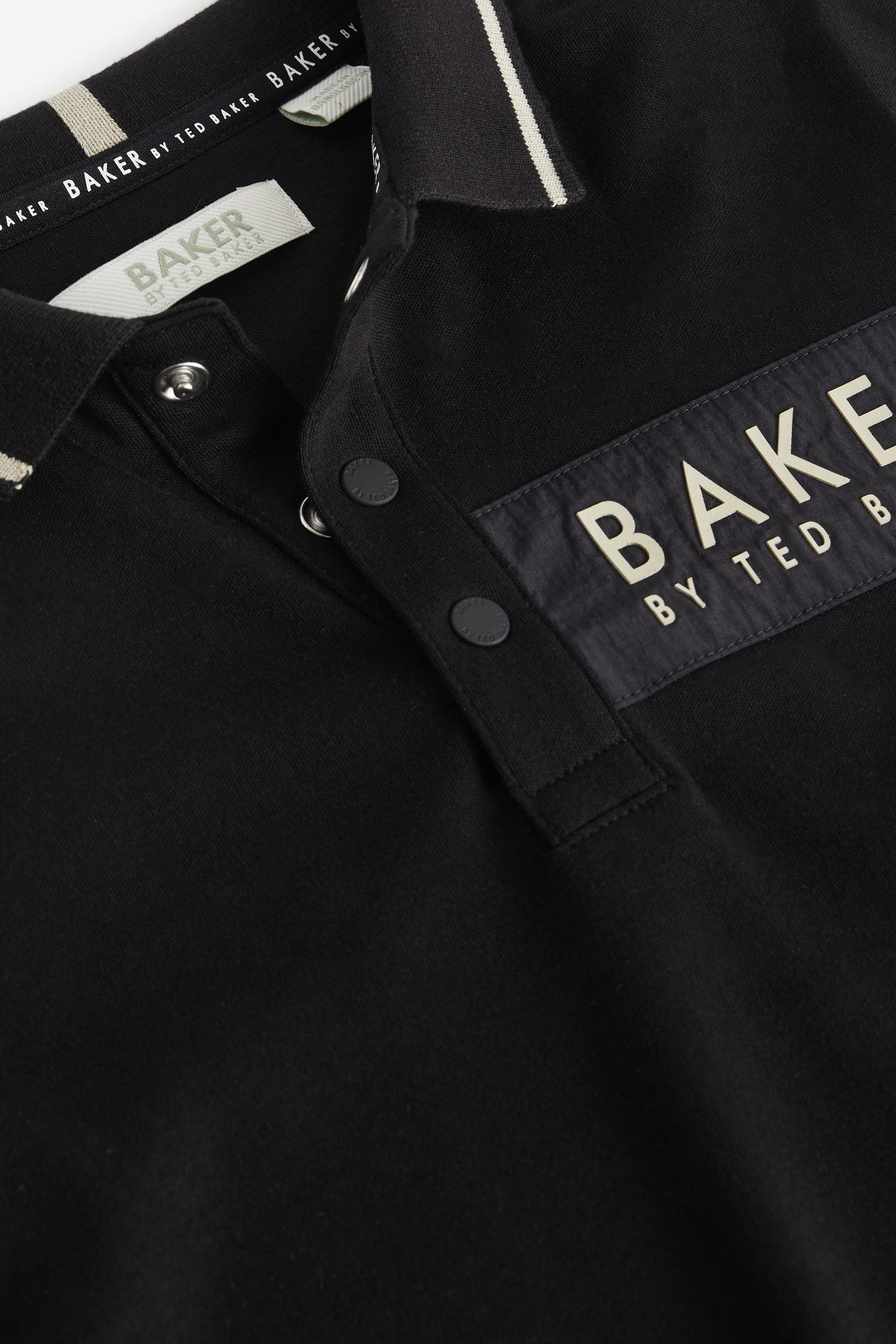 Baker by Ted Baker 100% Cotton Nylon Panel Polo Shirt