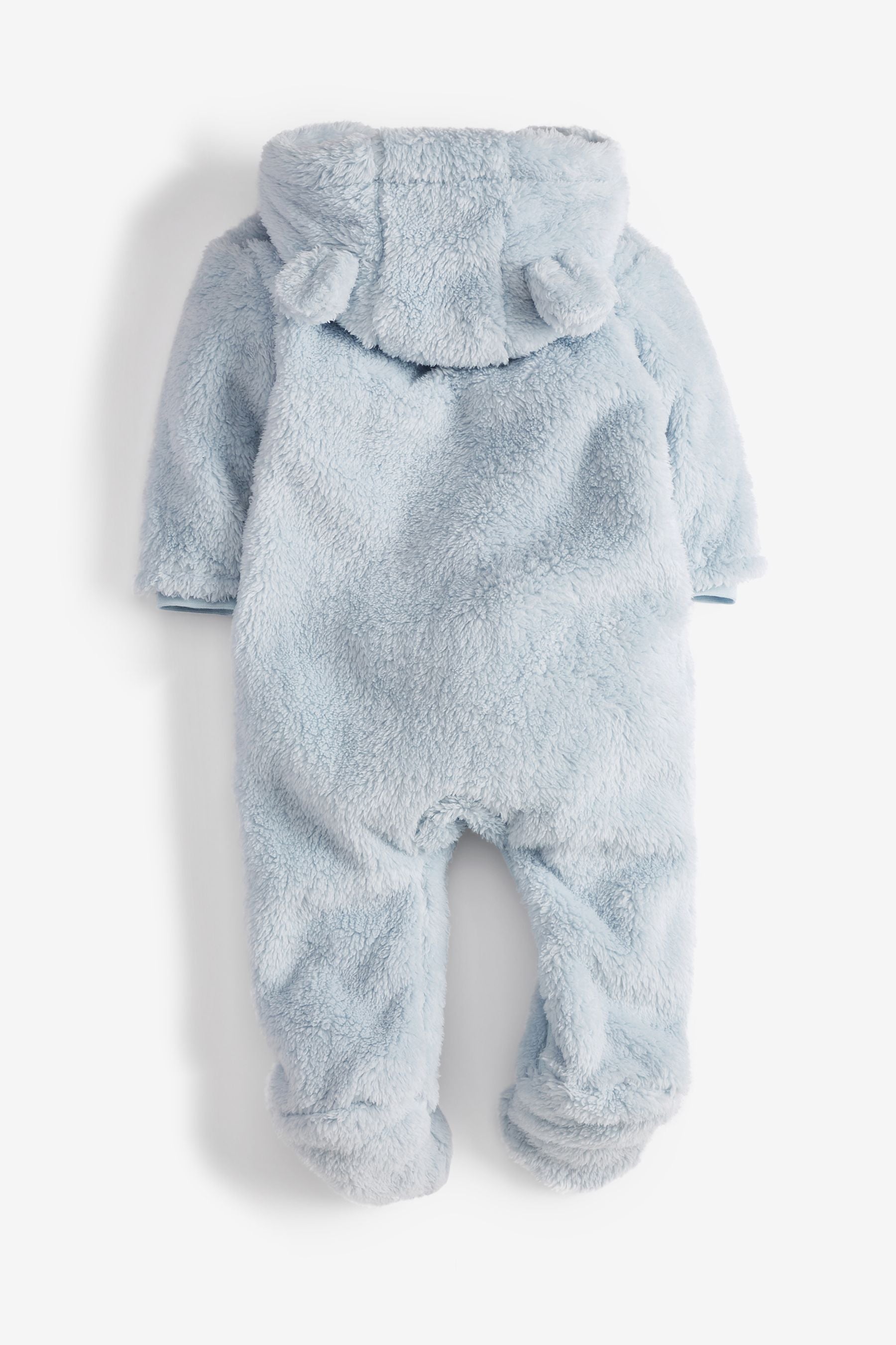 Blue Cosy Fleece Bear Baby Pramsuit (0mths-2yrs)