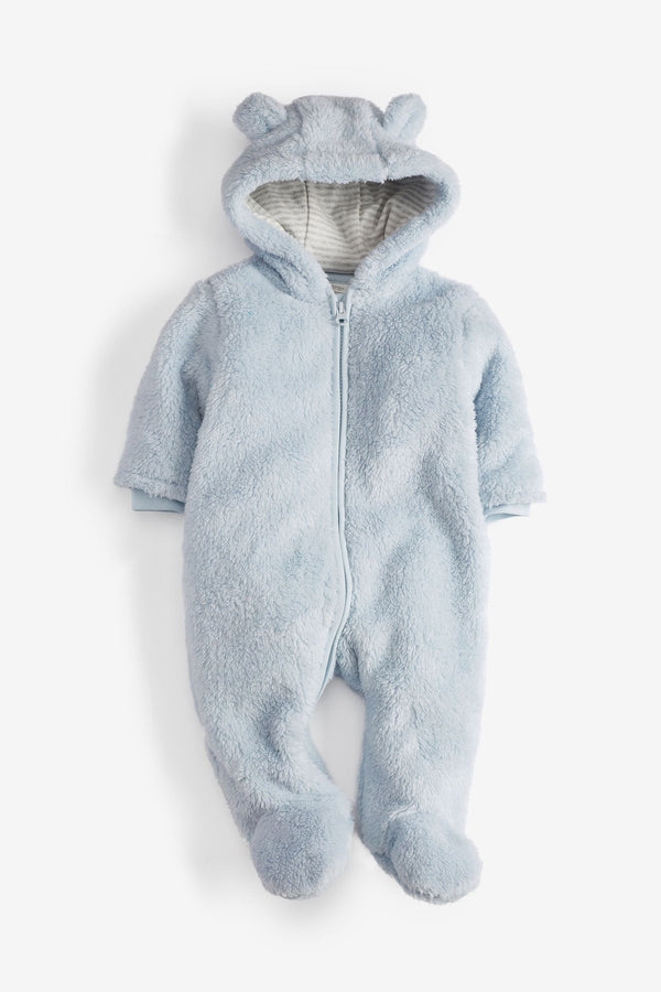 Blue Cosy Fleece Bear Baby Pramsuit (0mths-2yrs)-<span style="color: #ff2a00;">Fawry</span>