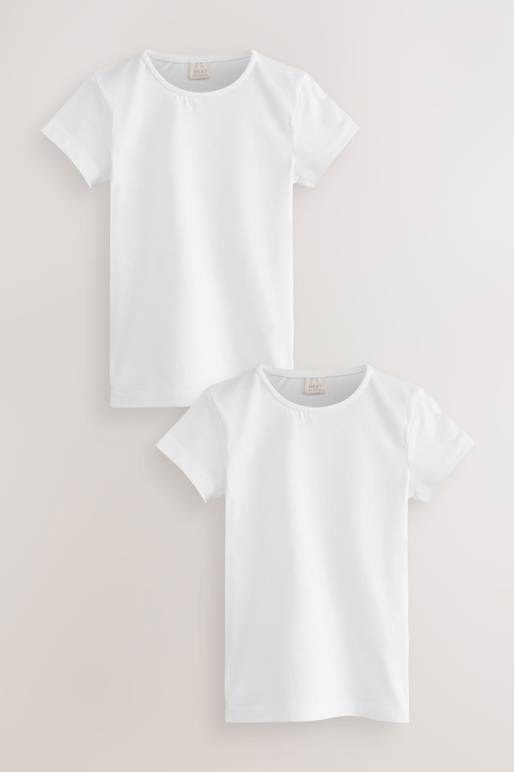 White 100% Cotton Gym School T-Shirts 2 Pack (3-16yrs)