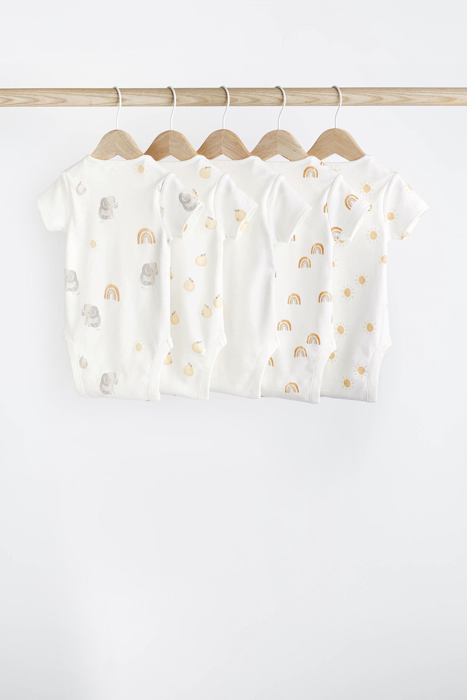 White Character Baby 100% Cotton Bodies 5 Pack