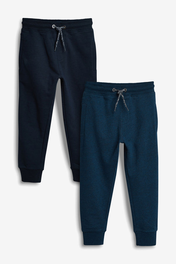 Blue/Navy Slim Fit 100% Cotton Rich Joggers 2 Pack (3-16yrs)