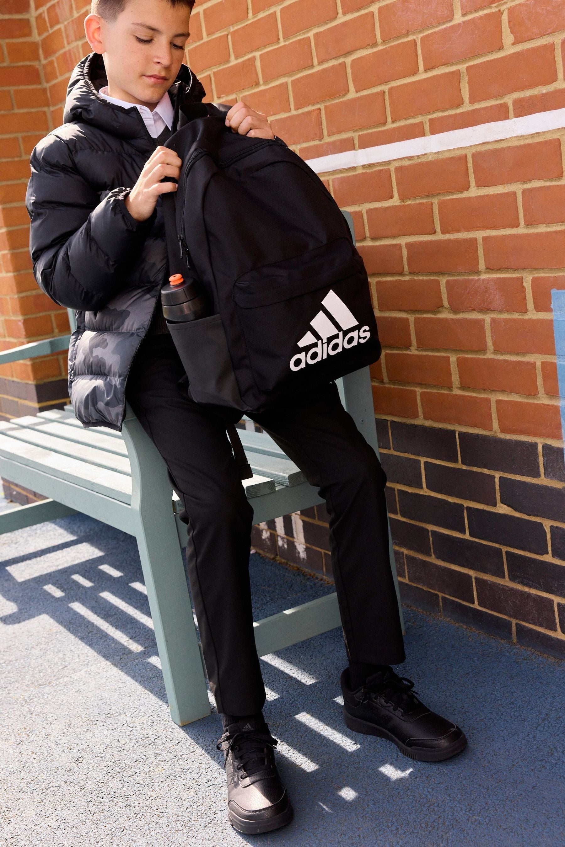 adidas Black/Grey Camo Puffer Coat