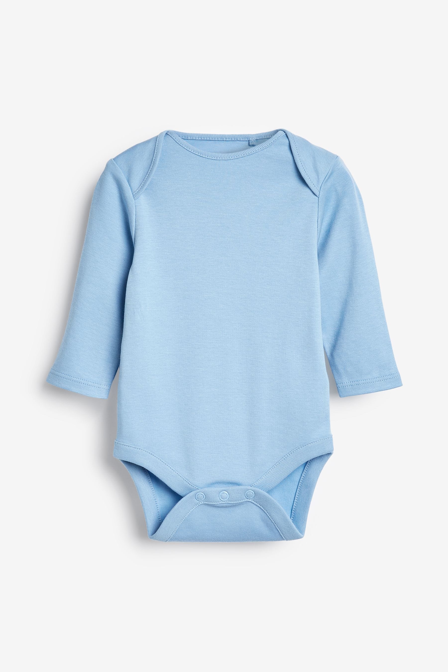 Blue 5 Pack Baby Long Sleeve Bodysuits