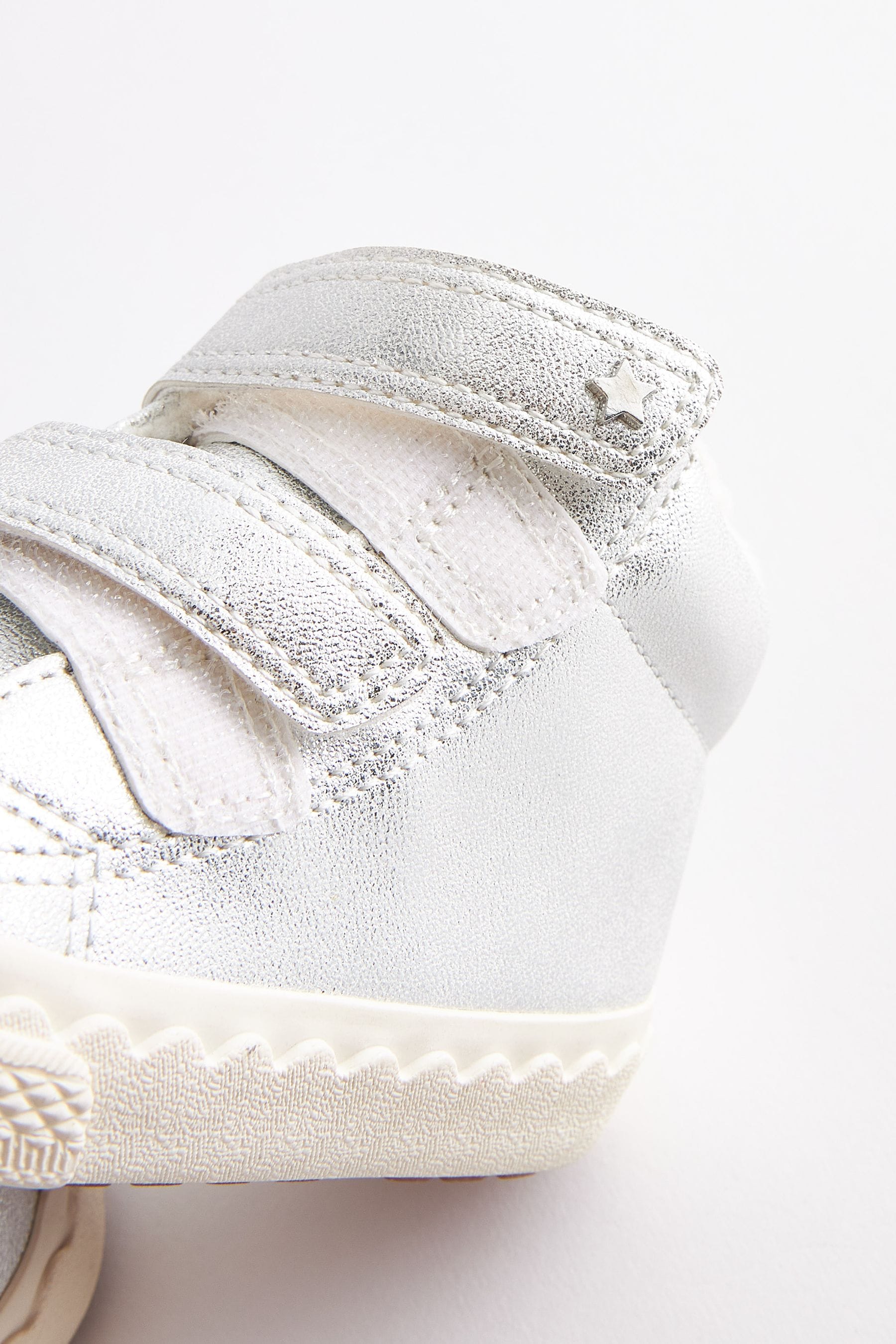 Silver Wide Fit (G) High Top Trainers