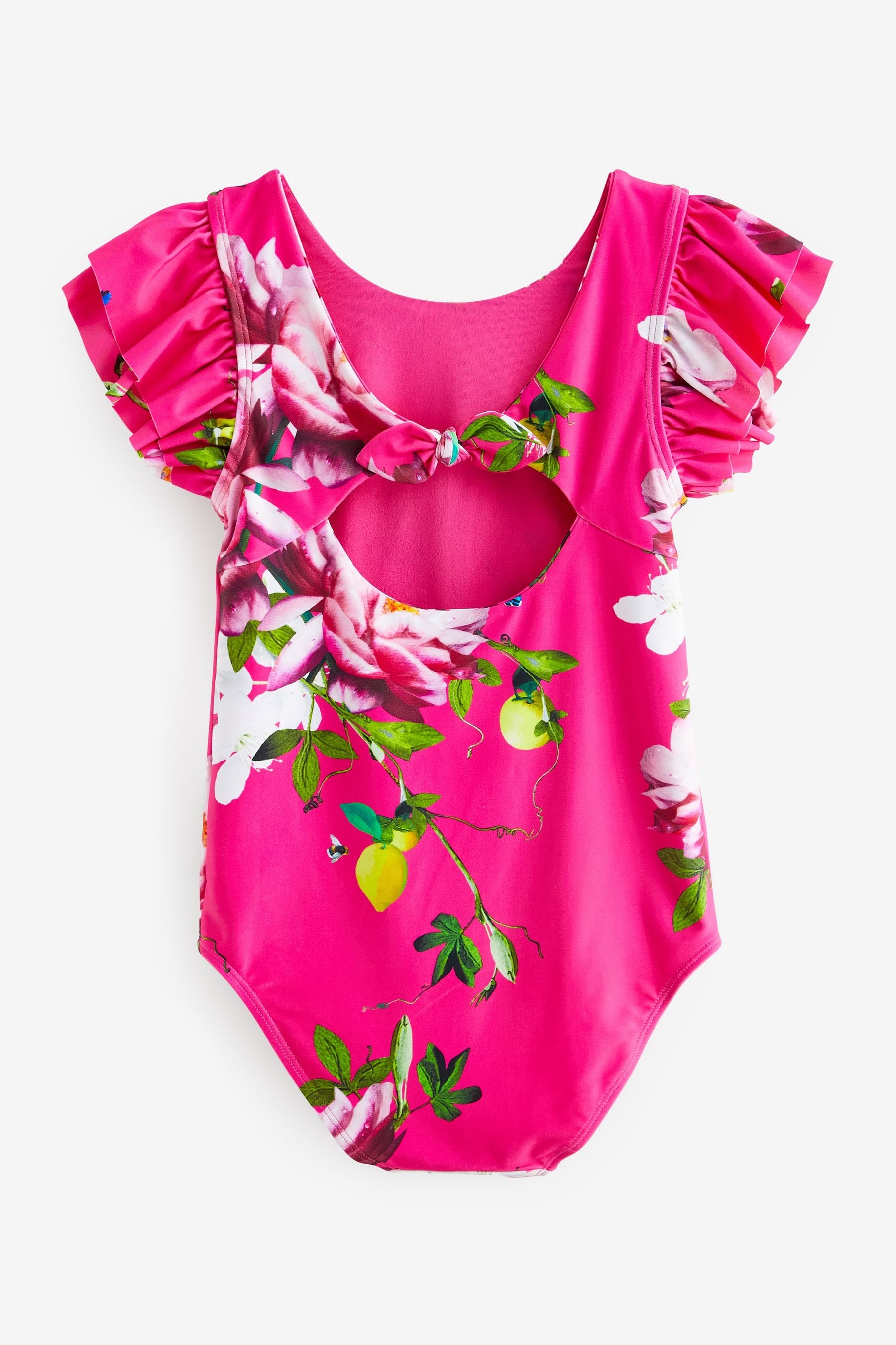 Baker by Ted Baker Pink Floral Frilled Swimsuit