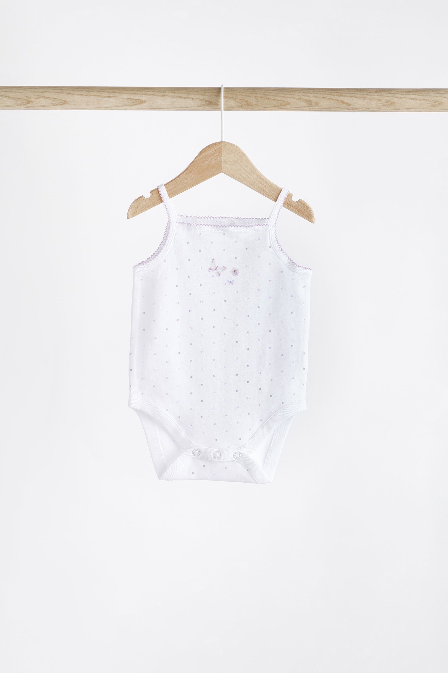 White Fairy Baby Strappy Vest Bodysuits 5 Pack